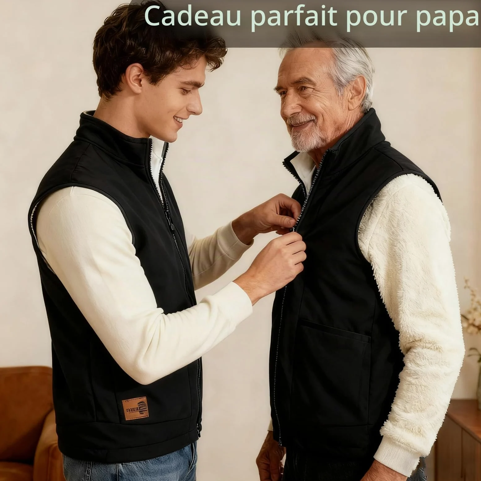Gilet en polaire pour homme avec doublure en peluche - Gilet de transition chaud pour l'automne et l'hiver - Veste polaire sans manches avec poches zippées - Pour l'extérieur, la randonnée, la