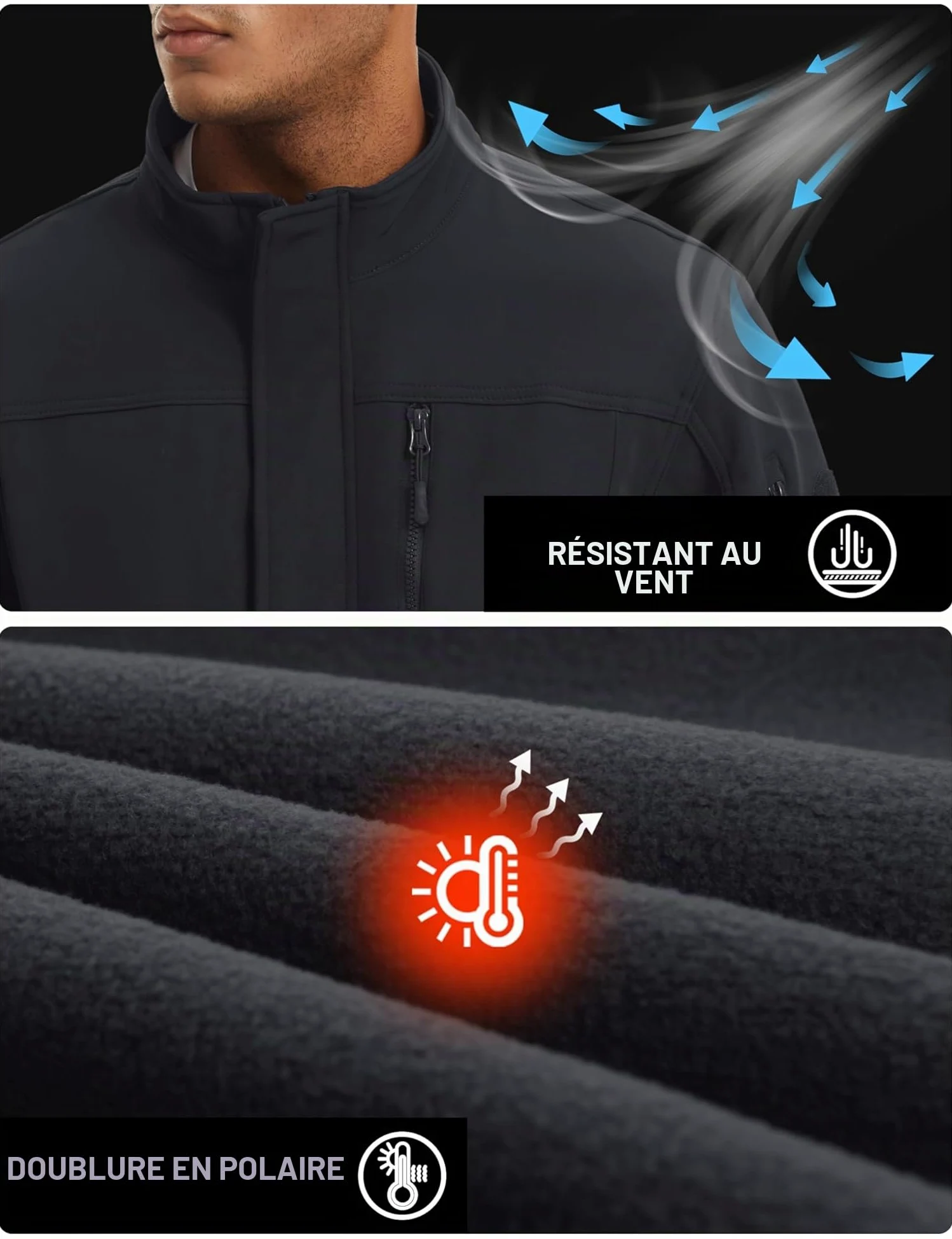 TACVASEN Veste D'Extérieur Veste Militaire Imperméable pour Homme Veste Polaire Airsoft Veste D'Hiver Imperméable
