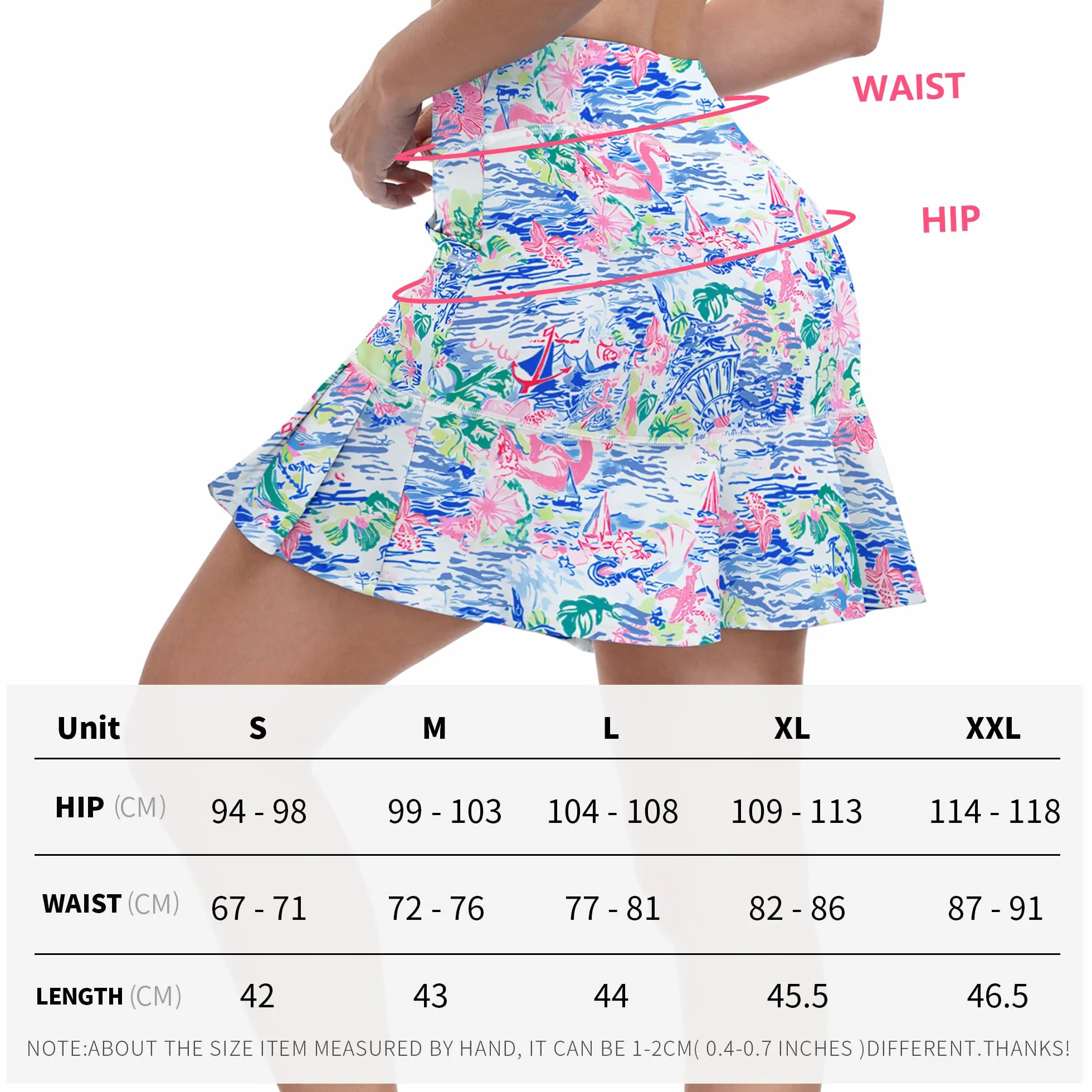 WOWENY Jupe Short Femme Sport avec Poche,Jupe de Tennis Femme,Mini Skorts 2 en 1 Haute Taille Jupe Short de Golf Légère Elastique Casual pour Randonnée Badminton S-XL