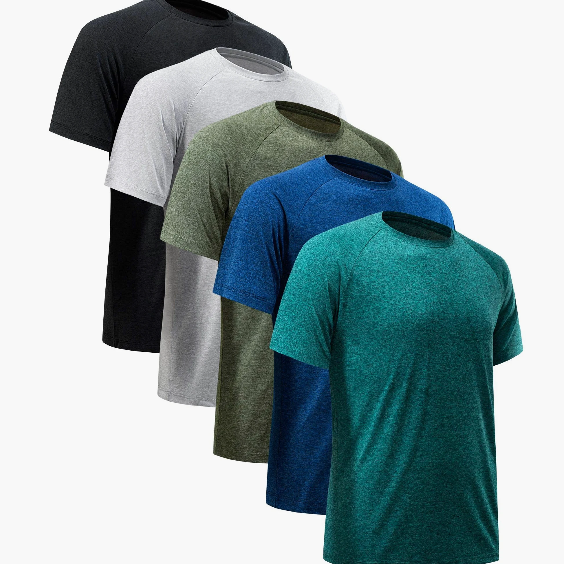 T-shirt d'entraînement à manches courtes pour homme, séchage rapide, athlétique, gym, évacuation de l'humidité