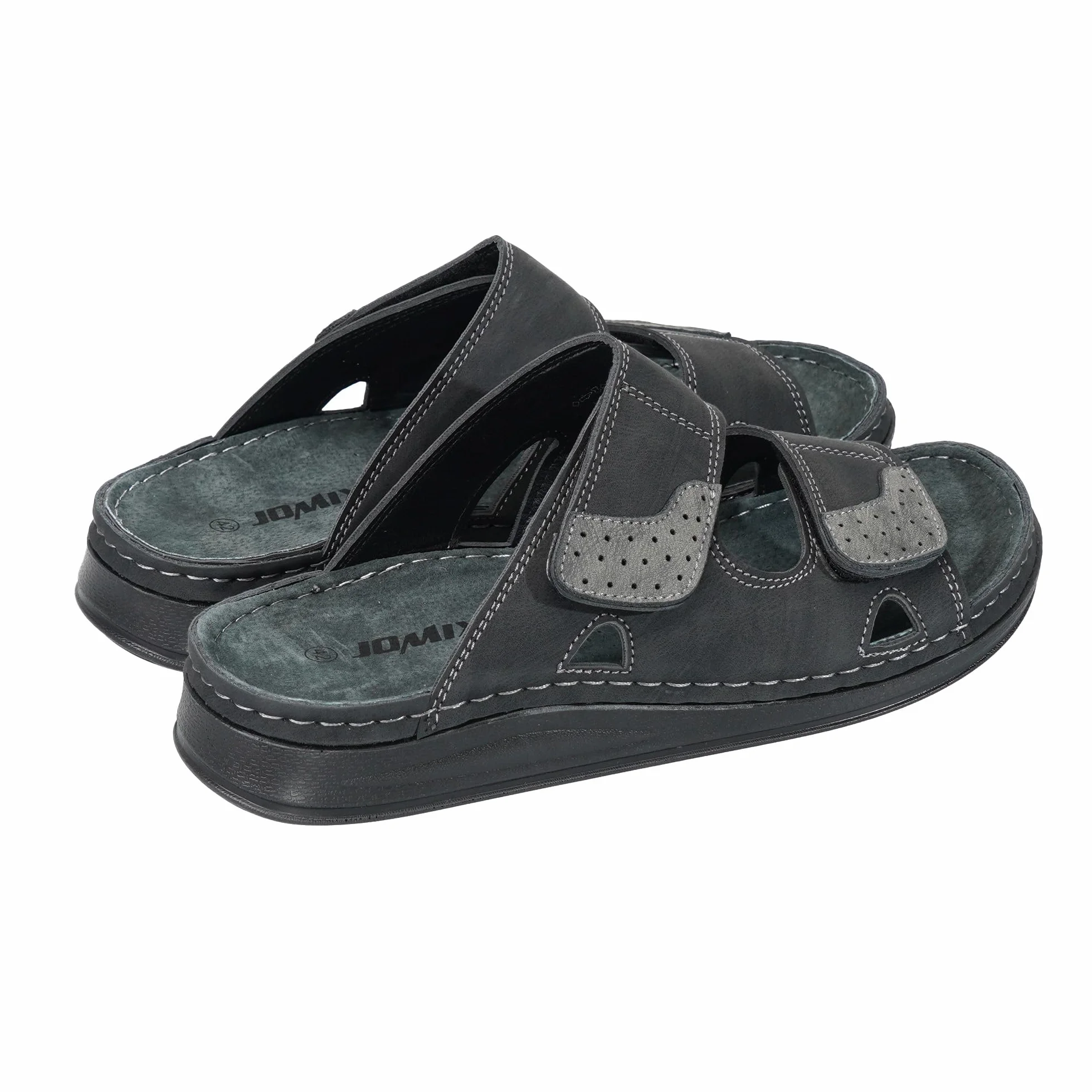 JOMIX Sandales Homme Scratch Réglable Semelle Liège Confortable Antidérapante Été