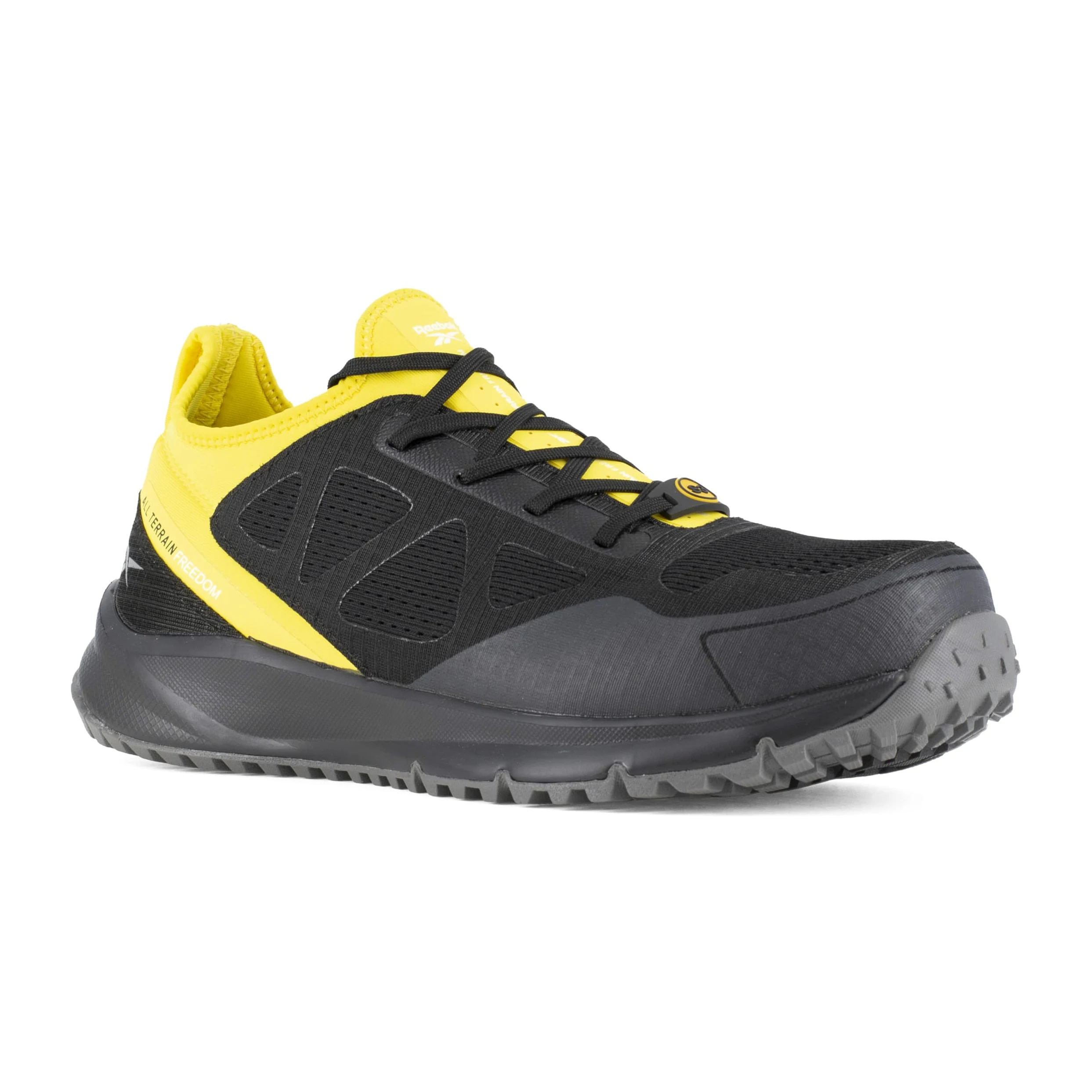 Reebok - Baskets de sécurité Basses Noire et Jaune en Maille Ripstop Embout Aluminium All Terrain S3 SRC