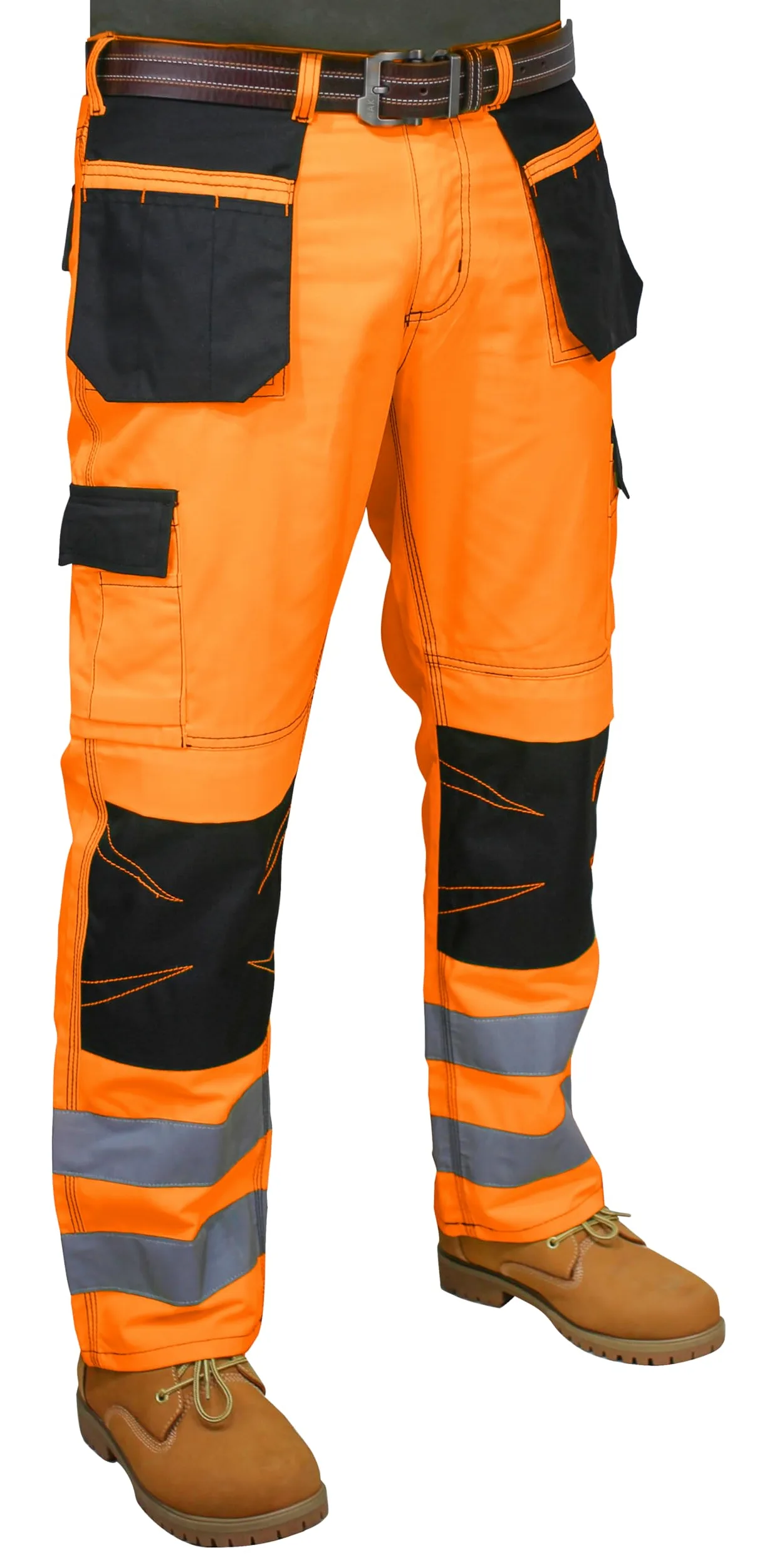 Pantalon de travail haute visibilité pour homme avec bande réfléchissante haute visibilité Pantalon de travail cargo multi-poches