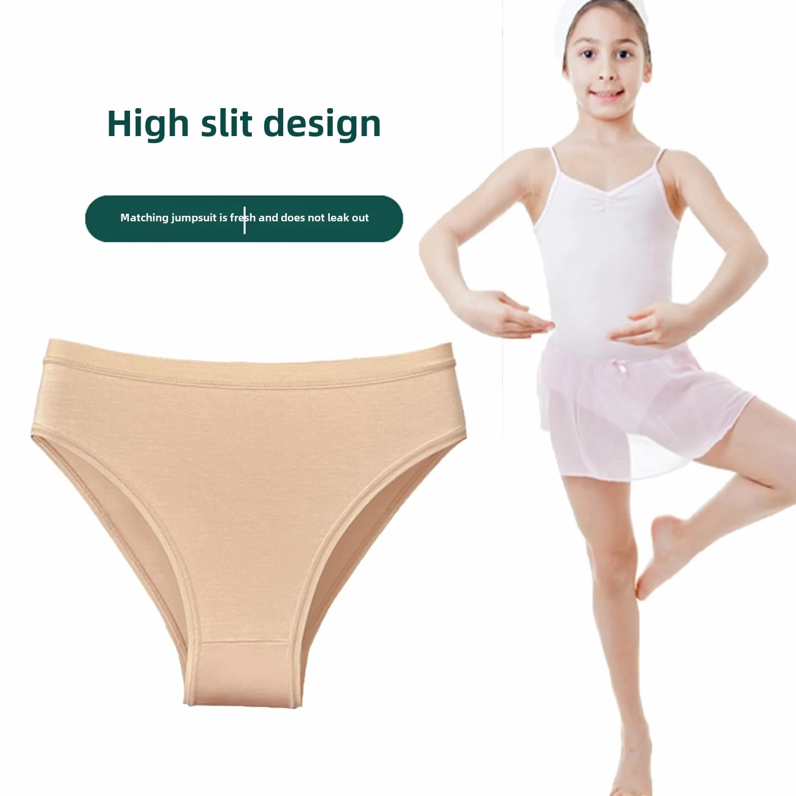 Culotte de danse pour filles - Sous-vêtement de ballet - Coupe haute - Coton respirant - Sans couture - Confortable - Pour un style de vie actif