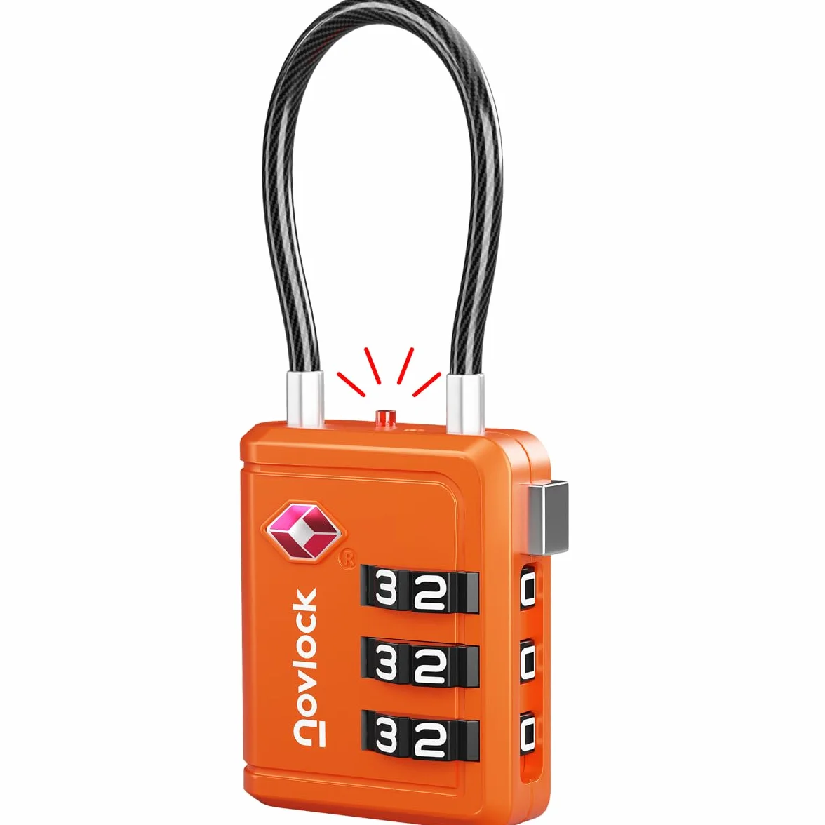 Cadenas TSA avec Indicateur d’Ouverture pour Valise – Lot de 1, Orange