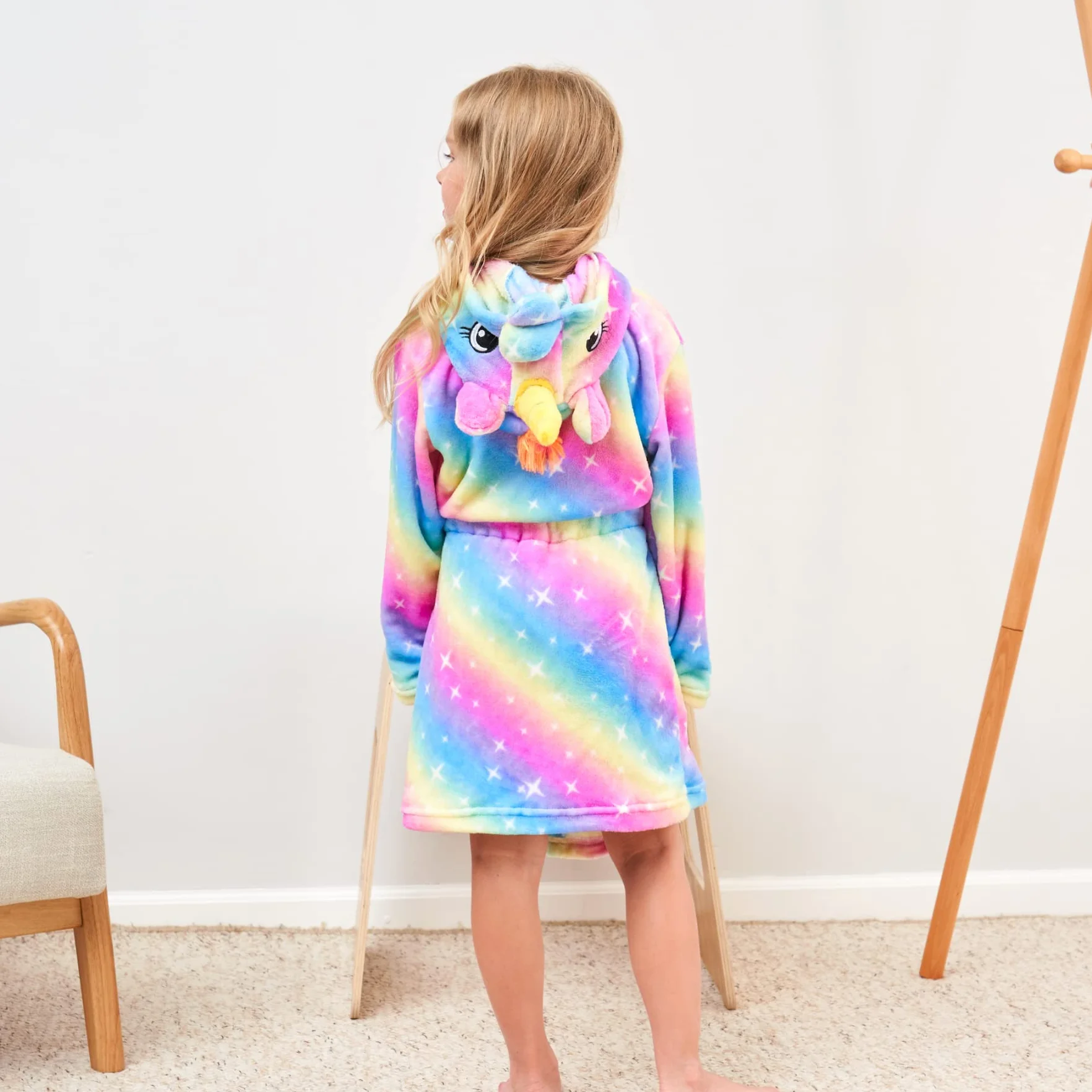 Ceruwum Peignoir Licorne pour Filles Robes de Chambre en Molleton Doux avec Capuche