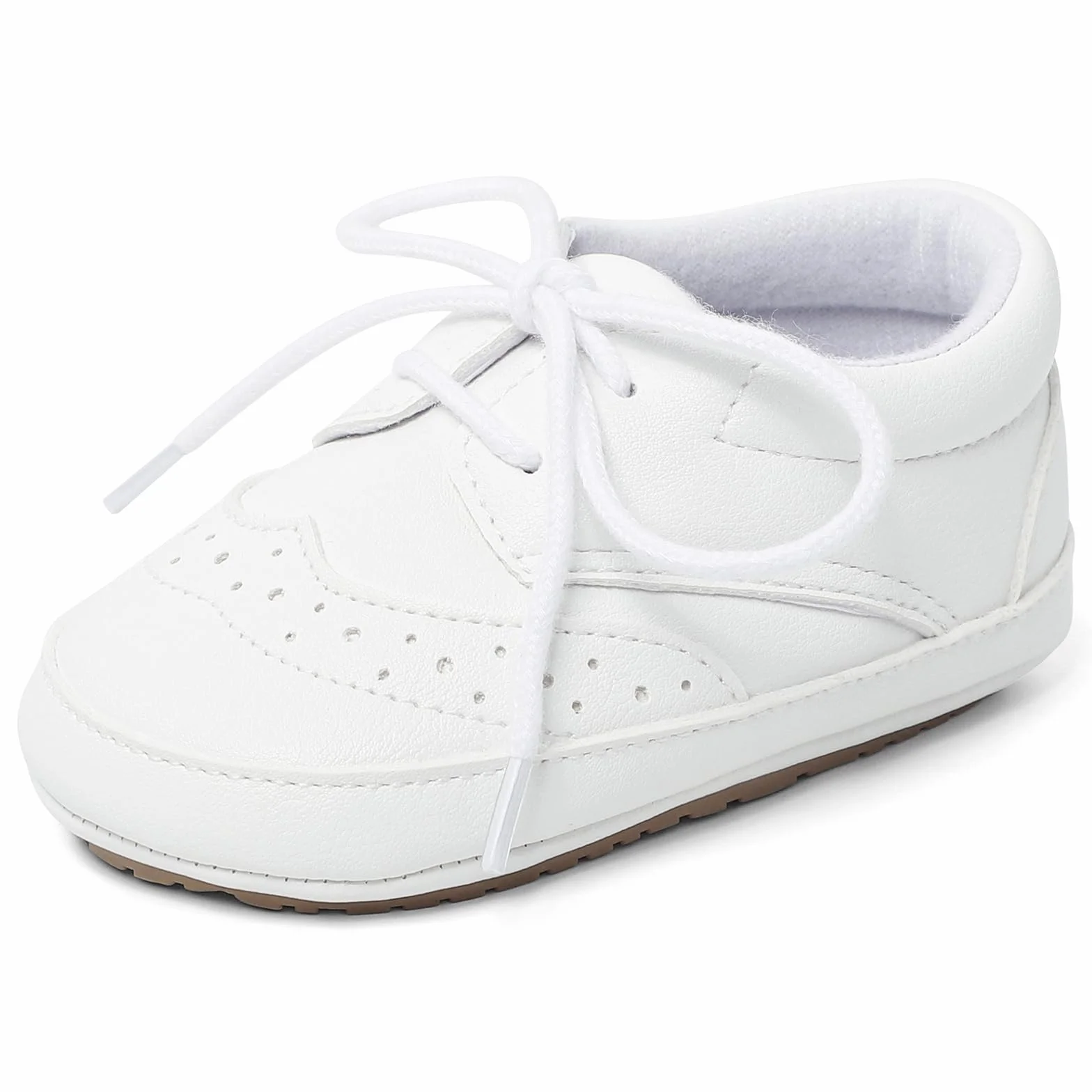 LACOFIA Chaussure Premier Pas bébé garçon Baskets Souple à Lacets pour bébé Souple