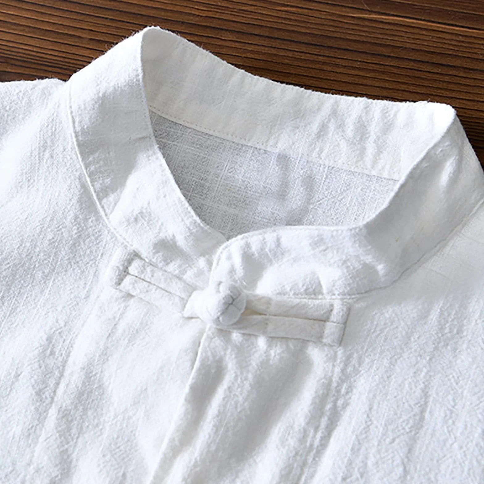 Chemise Kung Fu en coton et lin pour homme - Style traditionnel chinois - Veste à manches longues - Convient pour le Tai Chi et les occasions culturelles