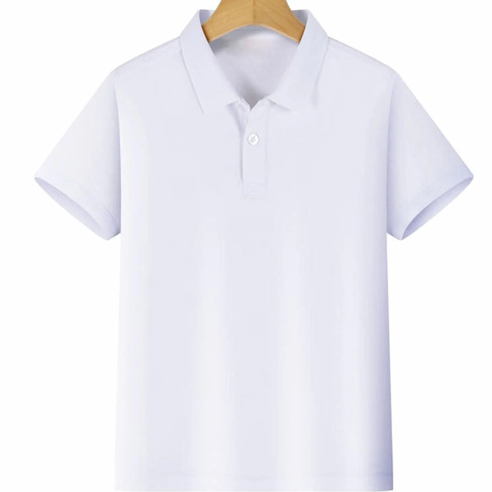 Polo manches courtes garçons filles uniforme scolaire couleur unie été haut basique doux respirant confortable poche 4-12 ans
