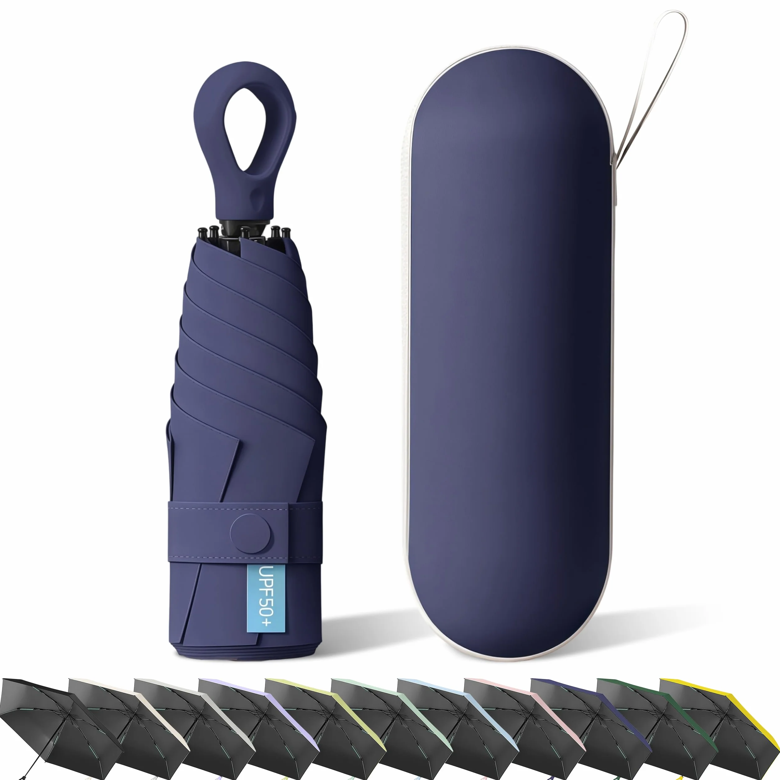 Mini Parapluie Pliant, Parapluie de voyage, Parapluie Pliable Mini, petit parapluies portable compact pour hommes et femmes, parapluies capsule