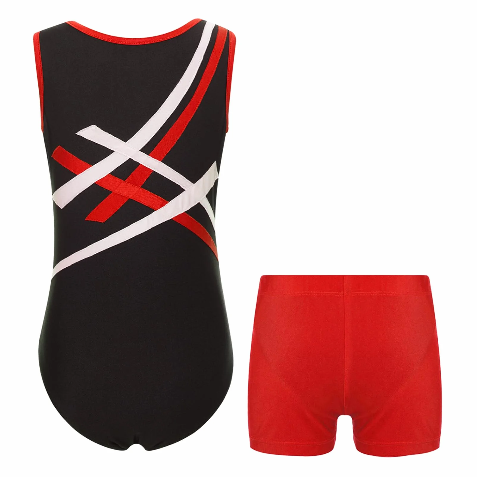 Oyolan Enfant Justaucorps Gymnastique Garçon Leotard Danse Ballet avec Short Gym Sport Ensemble Tenue Dancewear 5-16 Ans