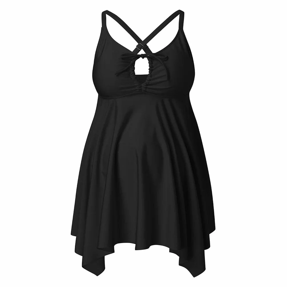 Maillot de bain pour femme enceinte Tankini pour femme enceinte Robe de grossesse rétro Contrôle du ventre Mode de grossesse réglable Maillot de bain 2 pièces Grande taille Tankini de