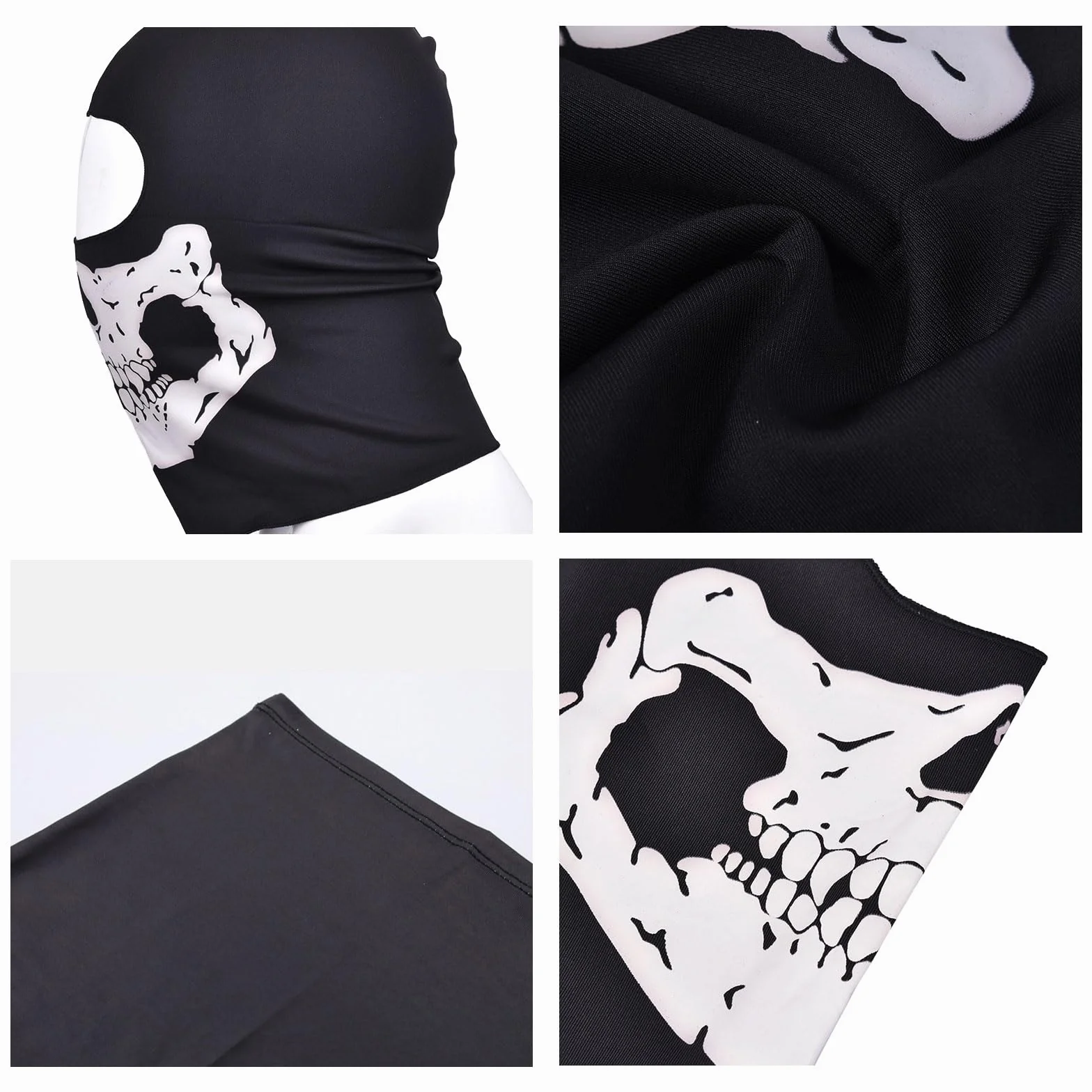 EUPSIIU 3 Pièces Cagoule Ghost Cagoule Moto Cagoule Skull Cagoule Ghost Masque Ghost Imprimez Masque Balaclava Ghosts Skull Masque Full Face Masque Balaclava Call of Duty Ghost, Taille unique