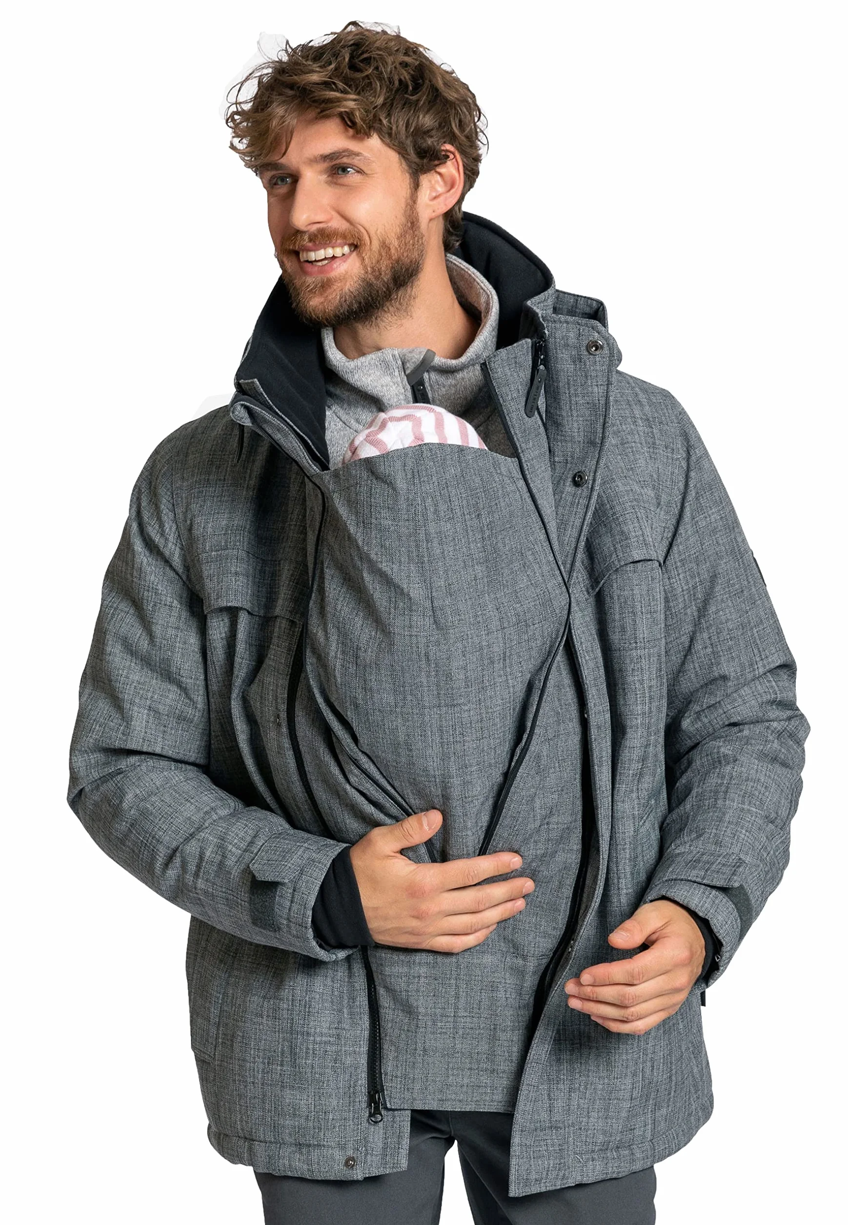 ELKLINE Extension de port pour bébé et bébé - Near by Near by Winterjacke Apres Ski, Undercover et veste de pluie Dancing in the Rain | 8050010, gris mélangé, 42-50