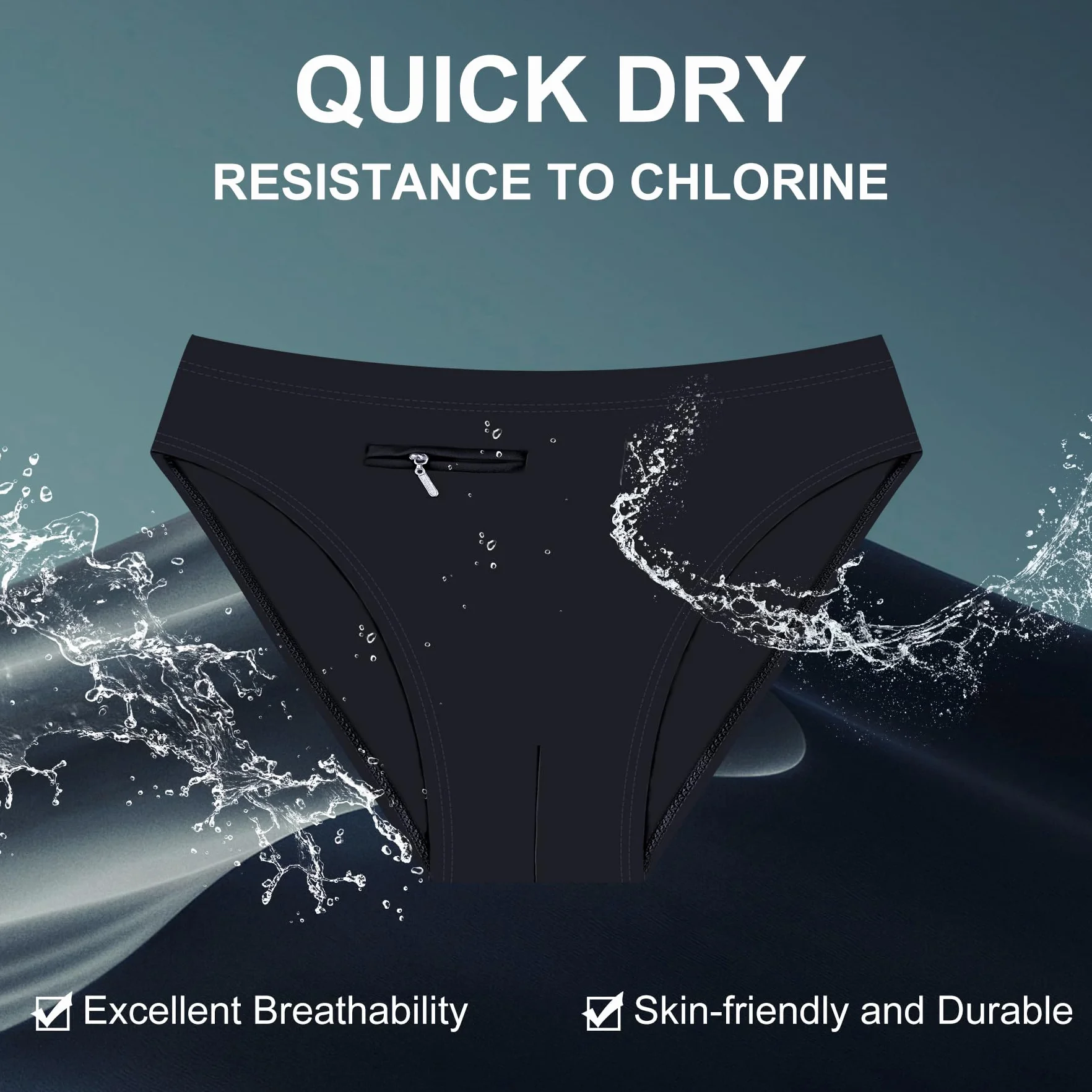Caleçon de Bain Homme Maillot de Bain Sport Séchage Rapide Slip de Bain Classique