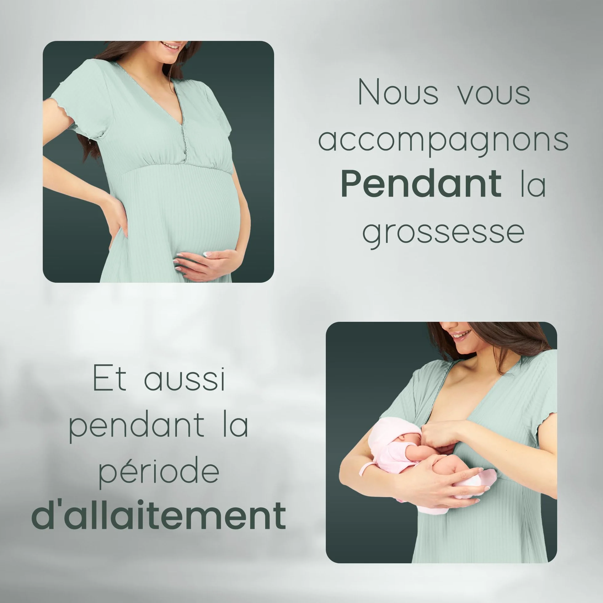 Chemise de Nuit Allaitement, Chemise de Nuit Maternité, 3 en 1 Allaitement, Hôpital et Grossesse, Confort Maximal, Pyjama Allaitement Maternité, Pyjama Maternité Accouchement