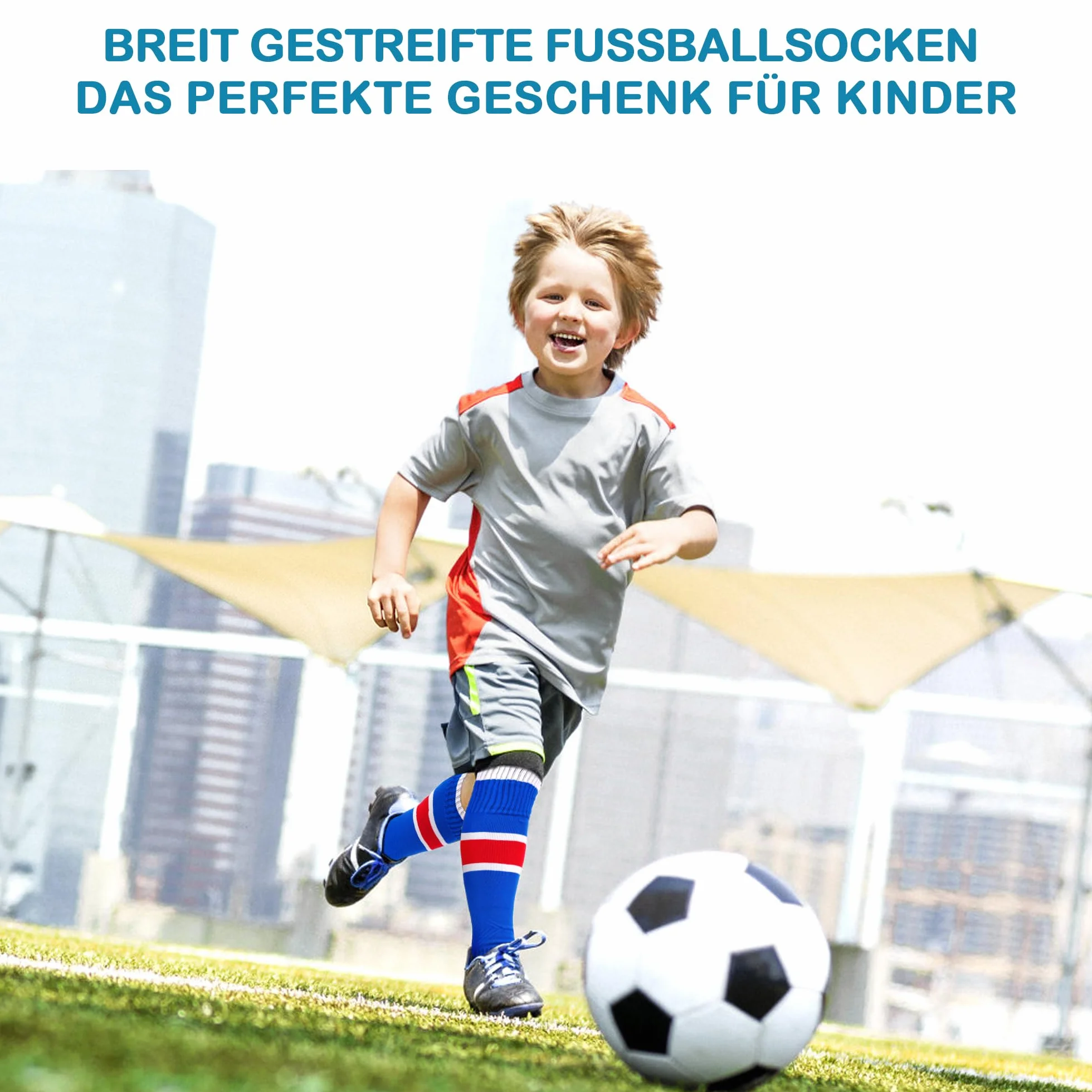 GRPSKCOS 1 paire de chaussettes de football pour enfants - Respirantes - Pour le tennis, le rugby, le hockey - Pour garçons et filles de 4 à 12 ans