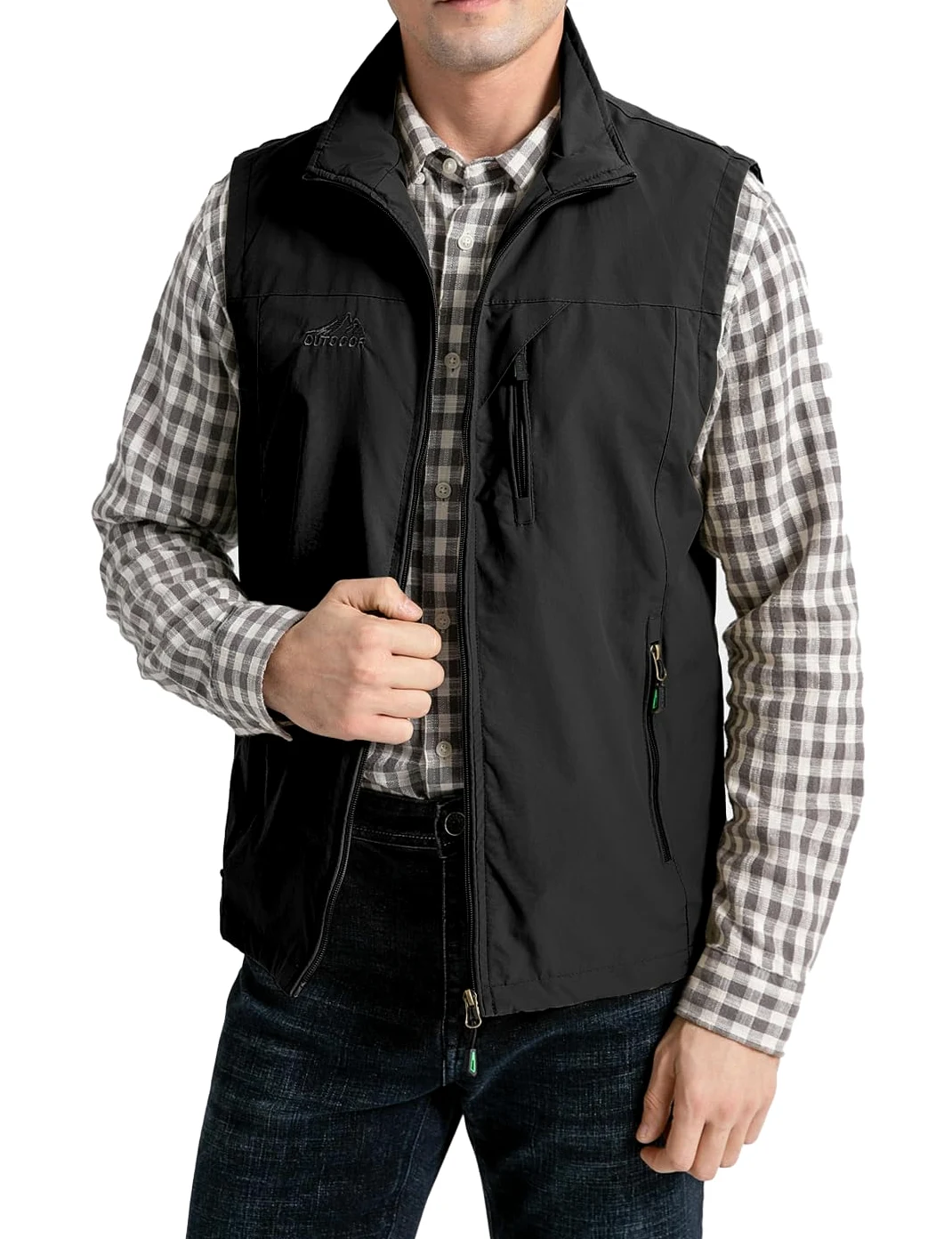 Gilet léger pour homme - Léger - Pour le voyage, la pêche, le safari, le travail - Avec plusieurs poches