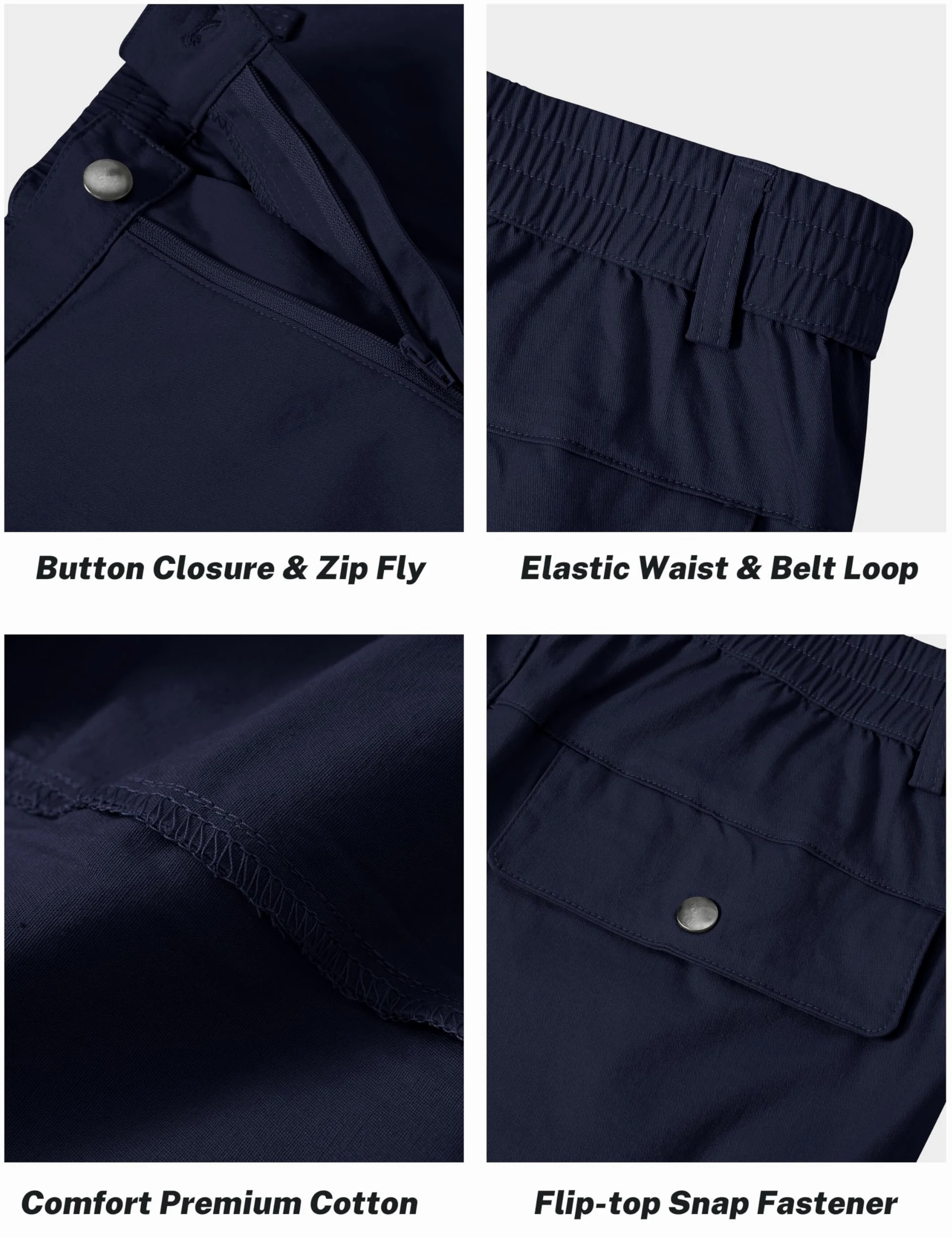 JINSHI Shorts Cargo Homme Coton Bermuda Décontracté d'été Léger Pantalon Court d'extérieur Randonnée avec Plusieurs Poches