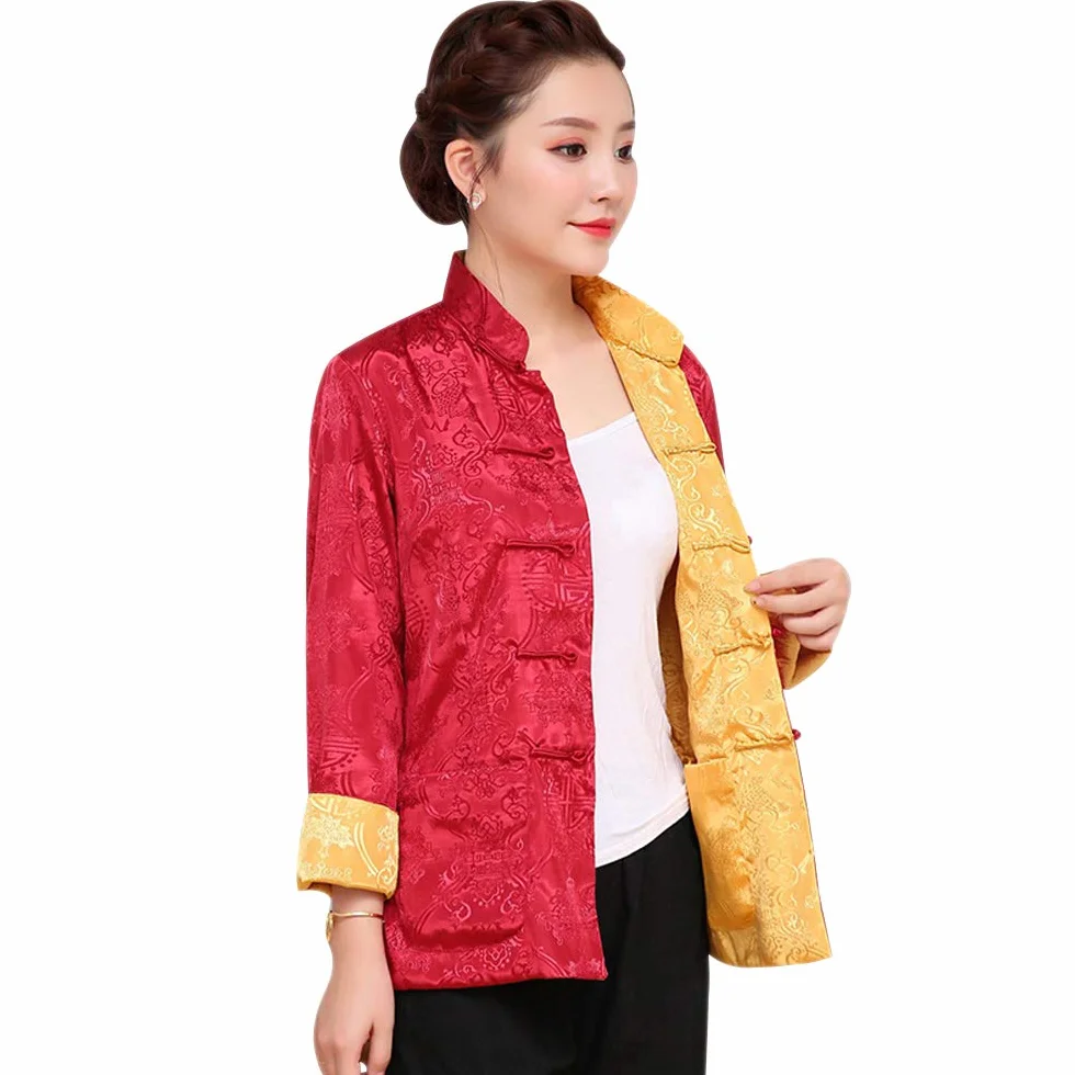 Costume Chinois Tang Hommes Femmes Manches Longues Arts Martiaux Kung Fu Veste