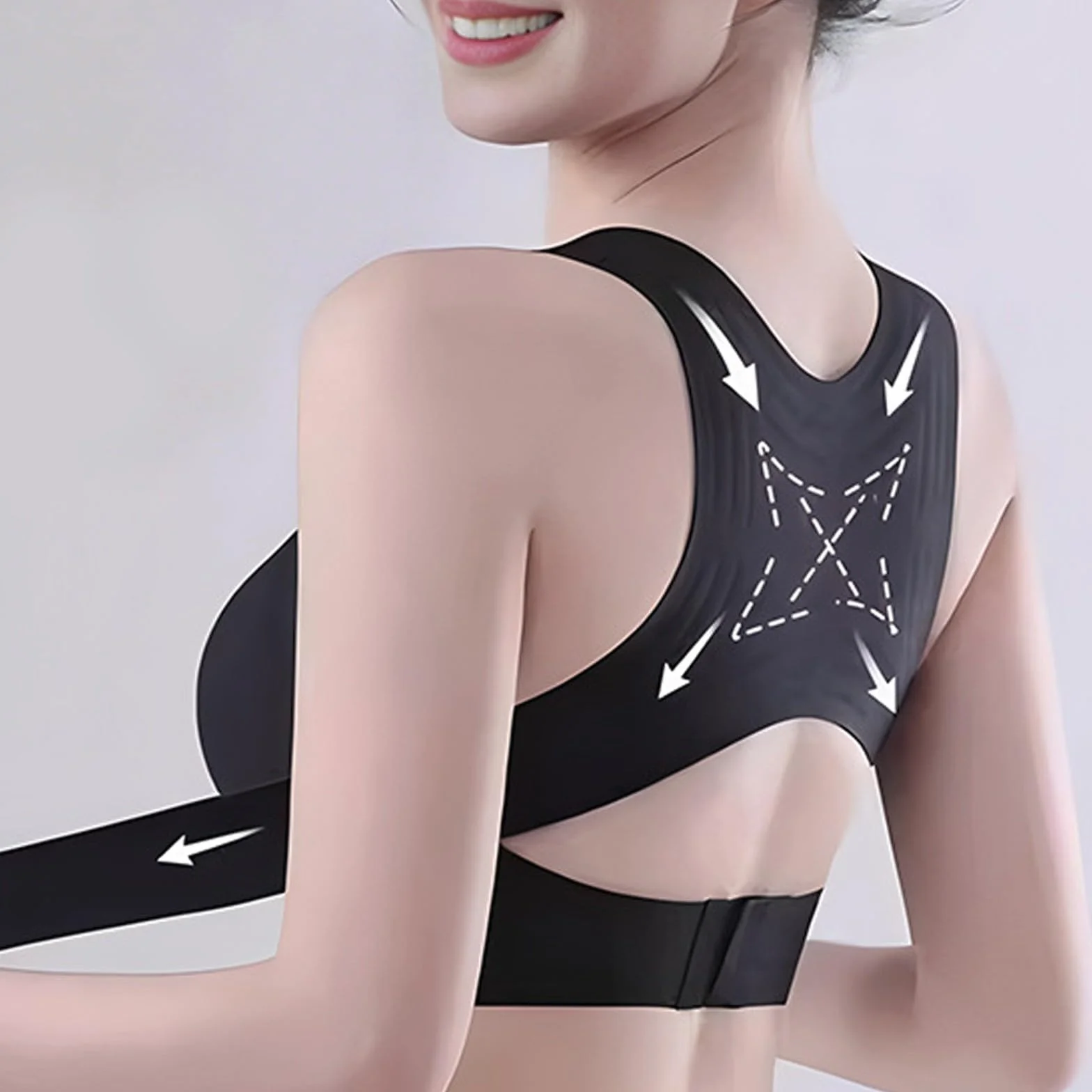 Soutien Gorge Correcteur de Posture Anti-affaissement sans Armatures Respirant Yoga Course Fitness
