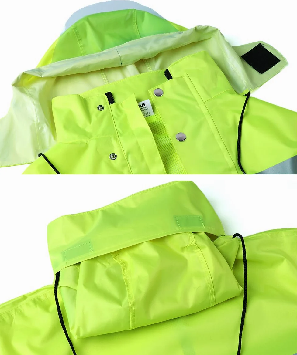 Homme Combinaisons de Pluie Moto Manteaux Imperméables Pantalon de Pluie et Veste Coupe-Vent Combinaison imperméable à Capuche