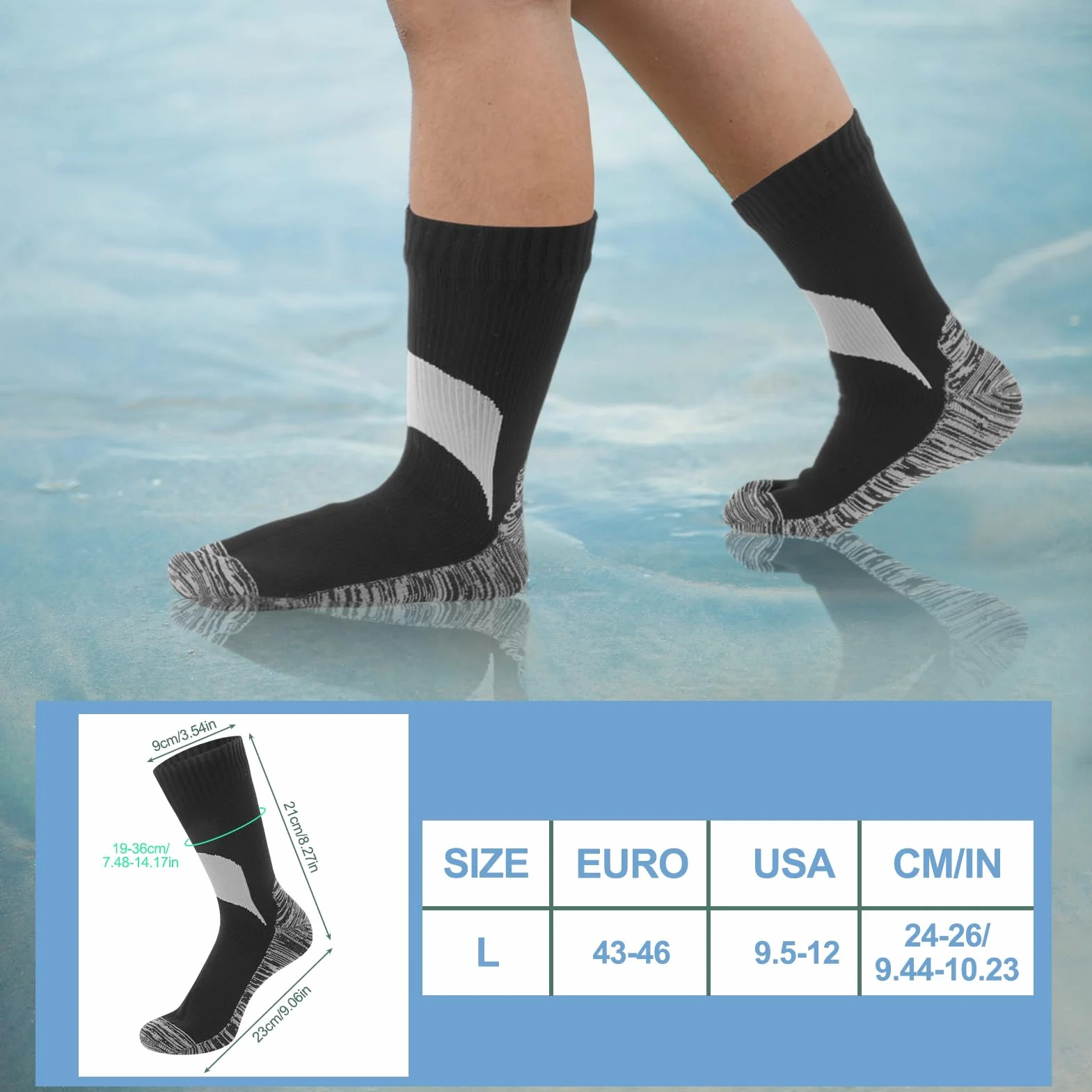 Utensilsto Chaussettes imperméables, unisexes, hautes performances, pour le cyclisme, le VTT, la randonnée, la course à pied