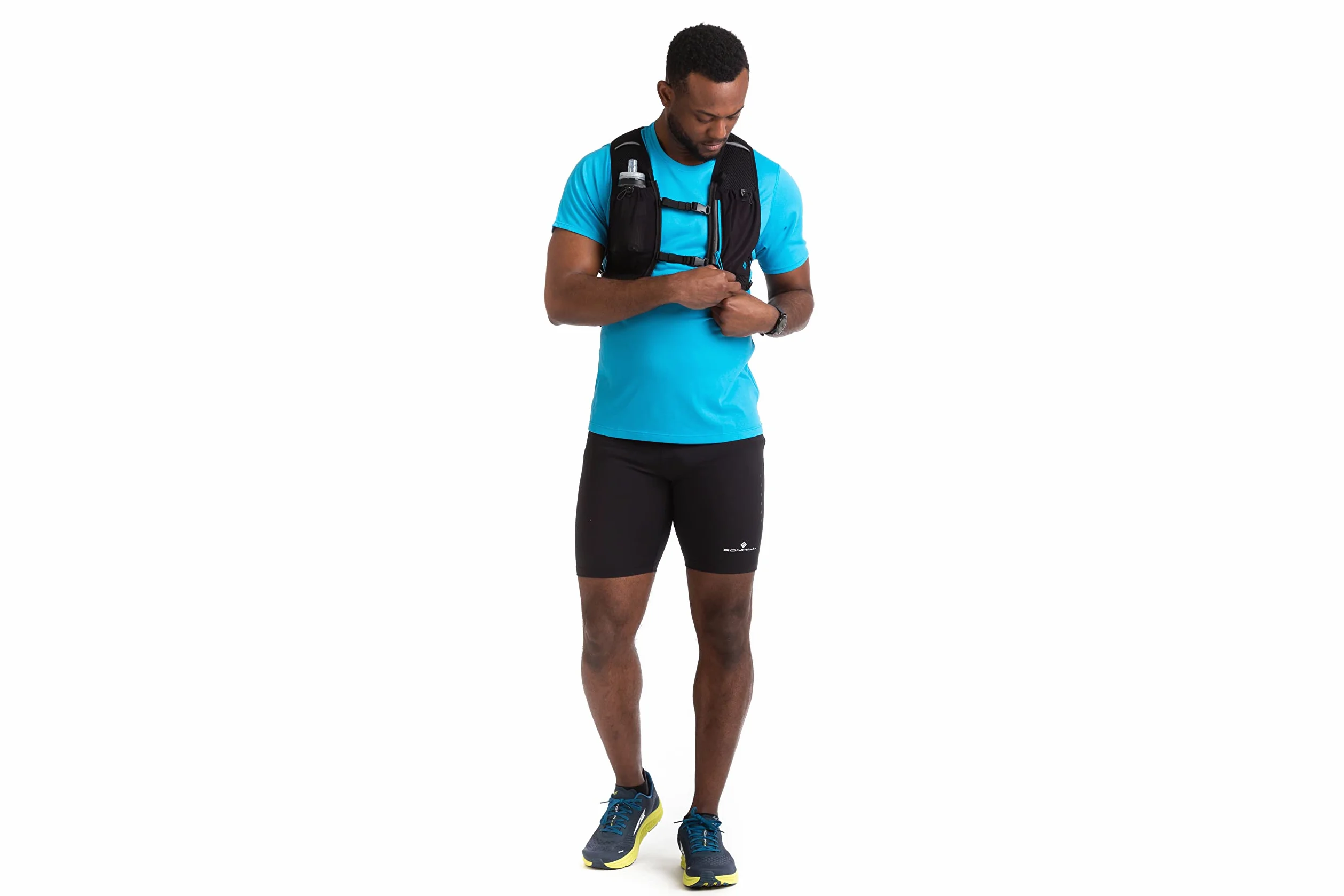 Ronhill OTM Gilet Unisexe Noir/Cyan, O/S