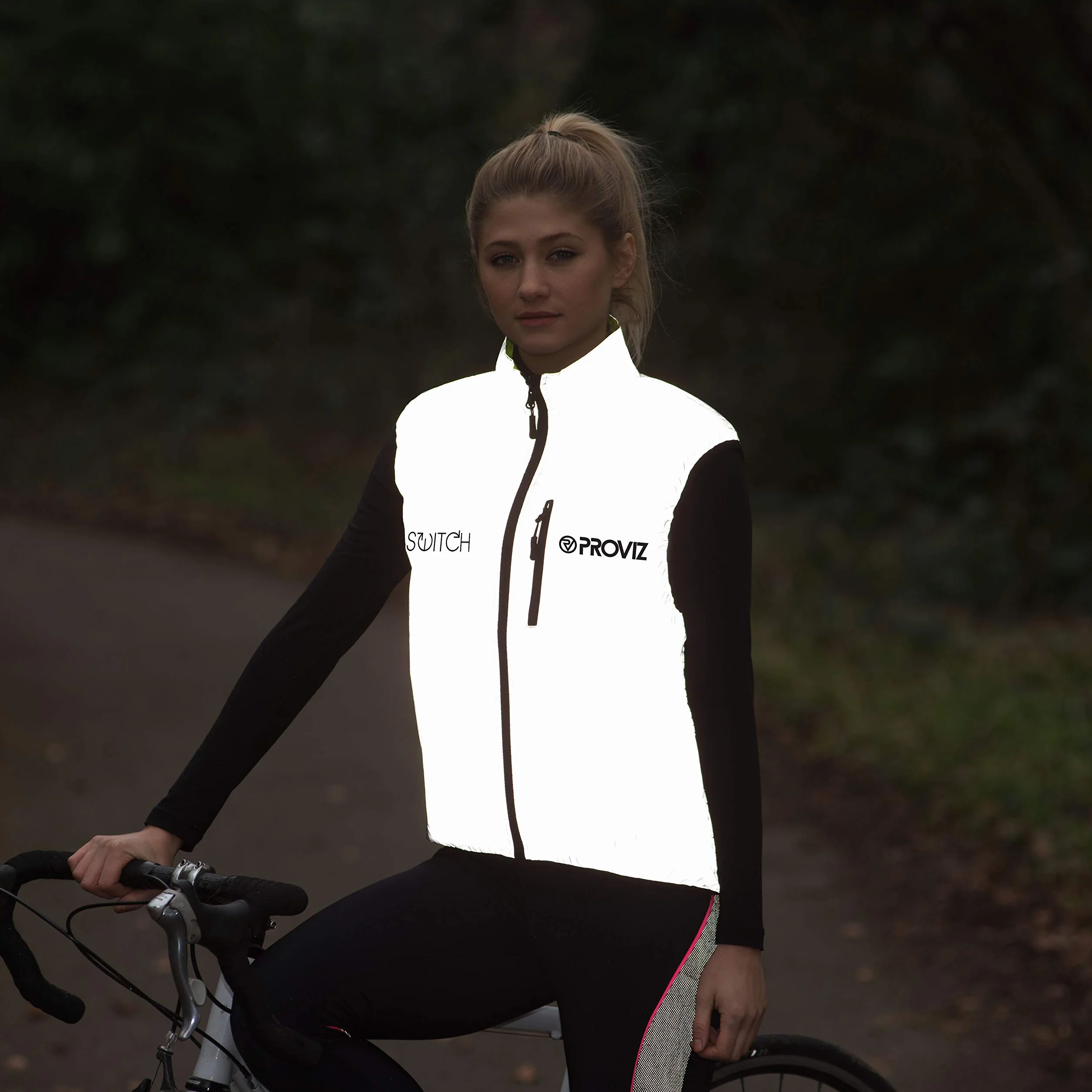 Proviz Switch Gilet de Cyclisme réfléchissant Femme Argenté Jaune Taille 38