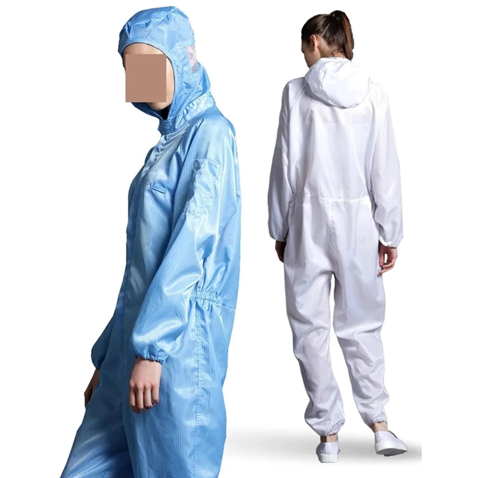 Combinaison de Protection Unisexe, vêtements Propres, Capuche, vêtements Anti-poussière et statiques, vêtements for Salle Blanche, vêtements de Travail de Peinture(Blanc,Small)