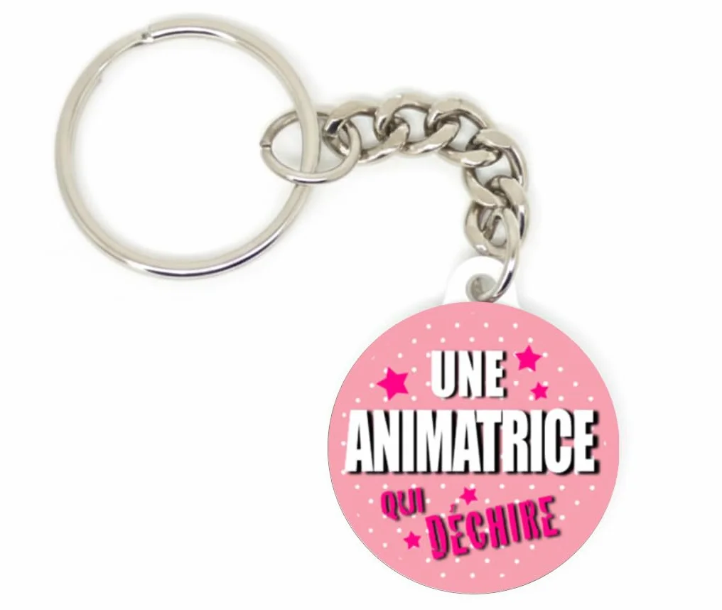 Porte clé animatrice qui déchire idée petit cadeau femme remerciement centre de loisirs educateur été vacances centre aéré animation