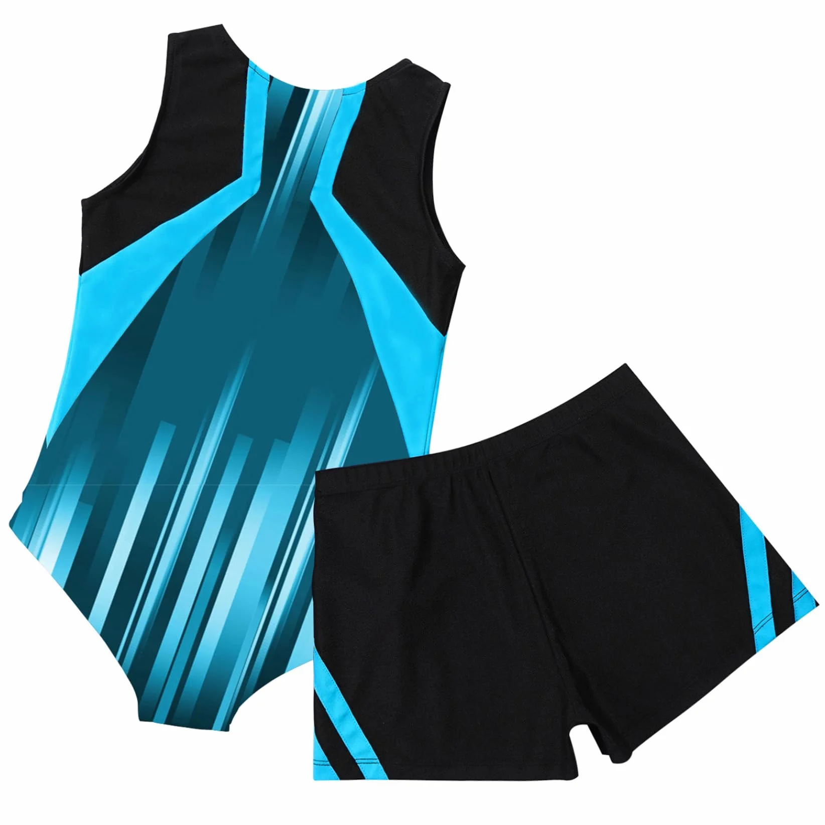 Enfant Garçon Justaucorps Gymnastique Short Leotard Gym Danse Tenue de Spectacle Body Combishort 5-16 Ans