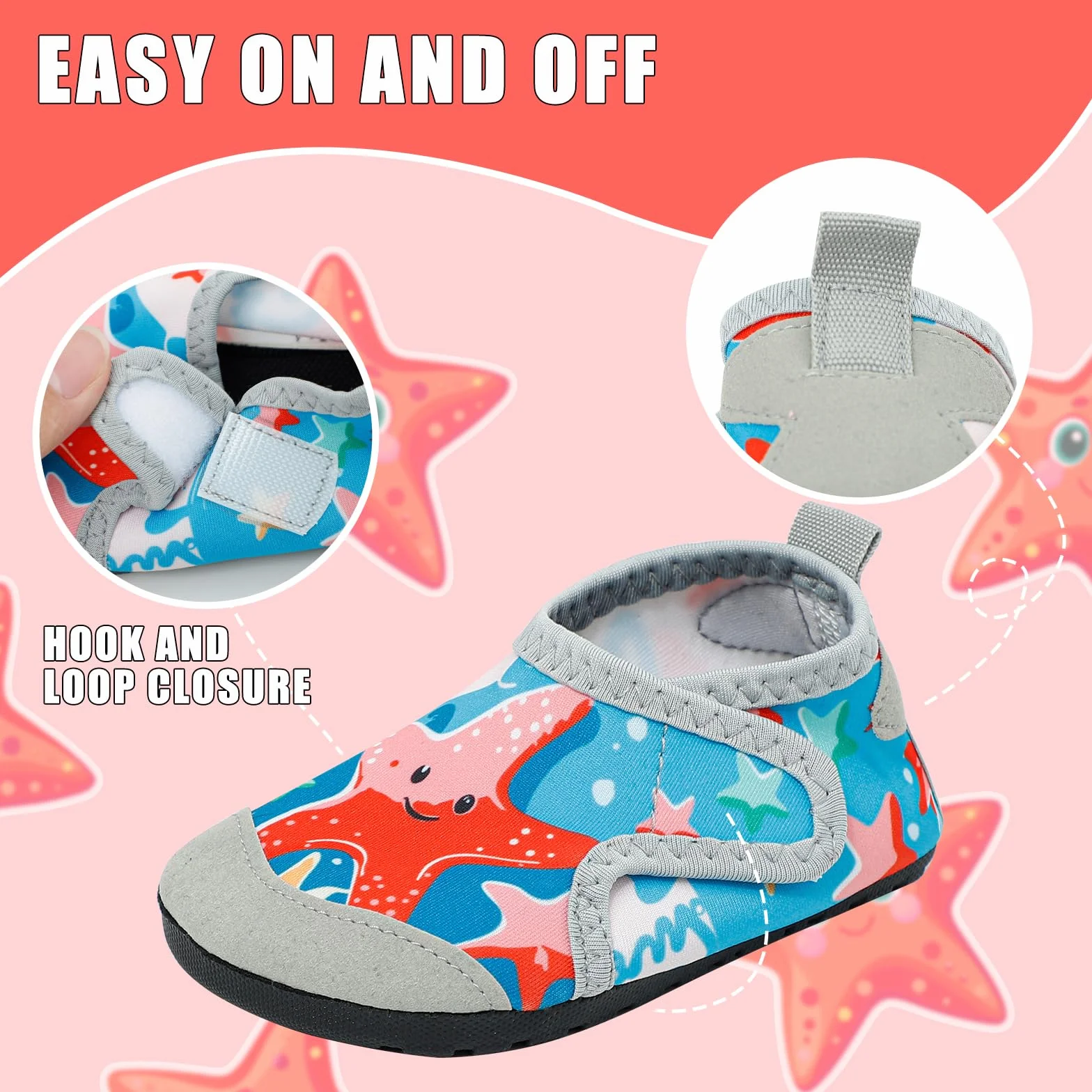 MASOCIO Chaussures Aquatiques Enfant Chaussures d'eau Antidérapantes Séchage Rapide pour Plage Piscine Mer
