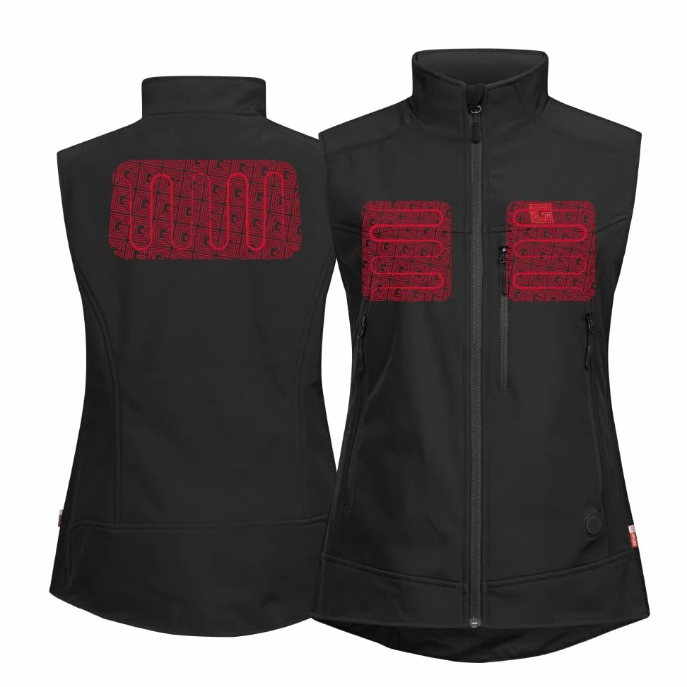 G-HEAT - Gilet chauffant EVO femme - Coupe féminine - Coupe-vent - déperlant - imperméable. Usages : ville, sport, travail. Fourni avec batterie et câble de recharge
