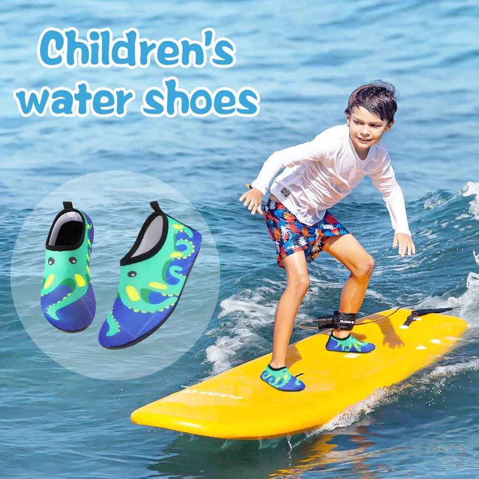 Chaussures Aquatiques Enfant, Chaussures de Plage Chaussures D'eau Séchage Rapide Antidérapant Pieds Nus pour Piscine Surf Sport Yoga
