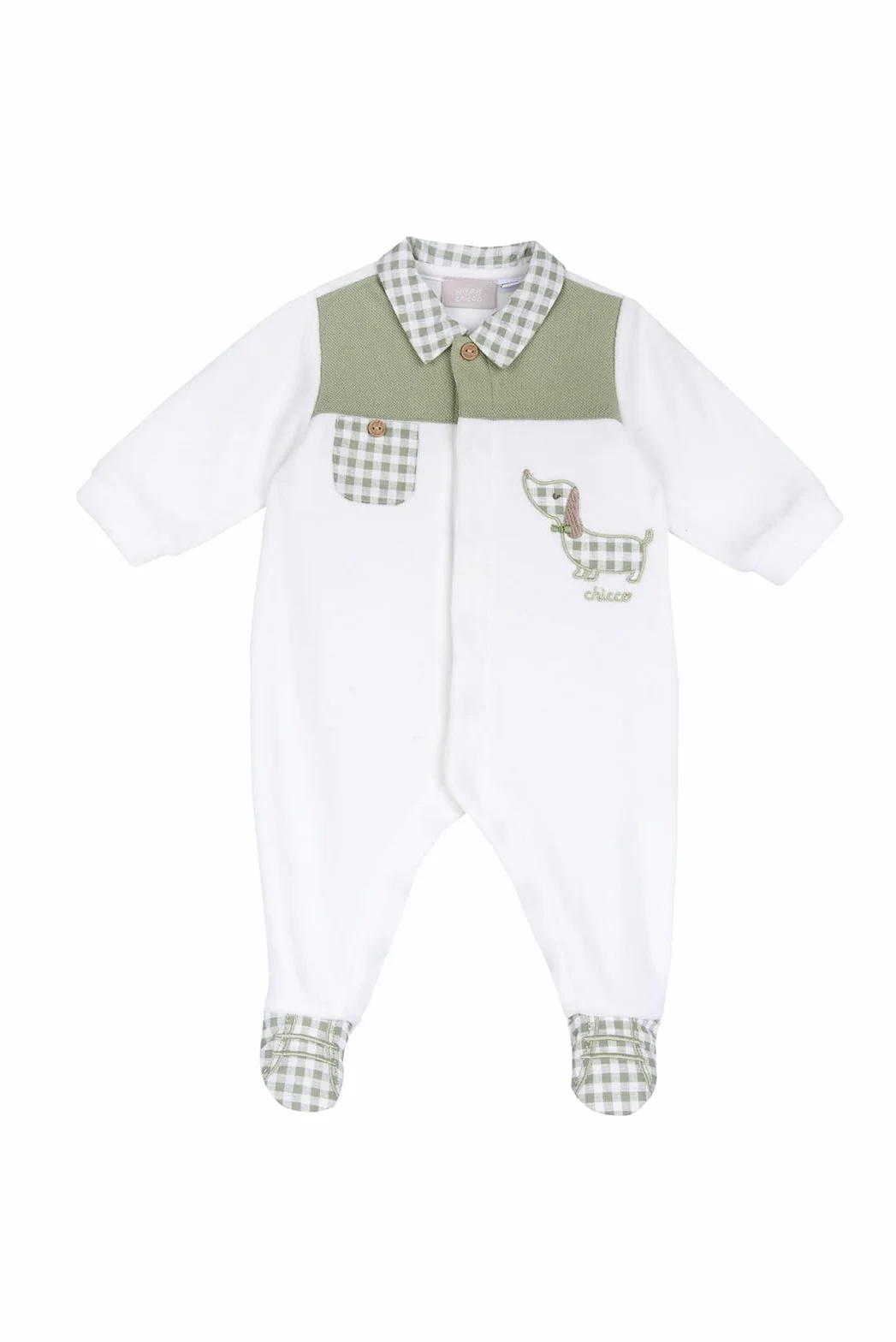 Chicco, Grenouillère Bébé, en Tissu Chaud et Doux, avec Ouverture Frontale Pratique, Idéale pour l'Automne et l'Hiver, Conçu en Italie, Vêtements Bébé 0-24 Mois
