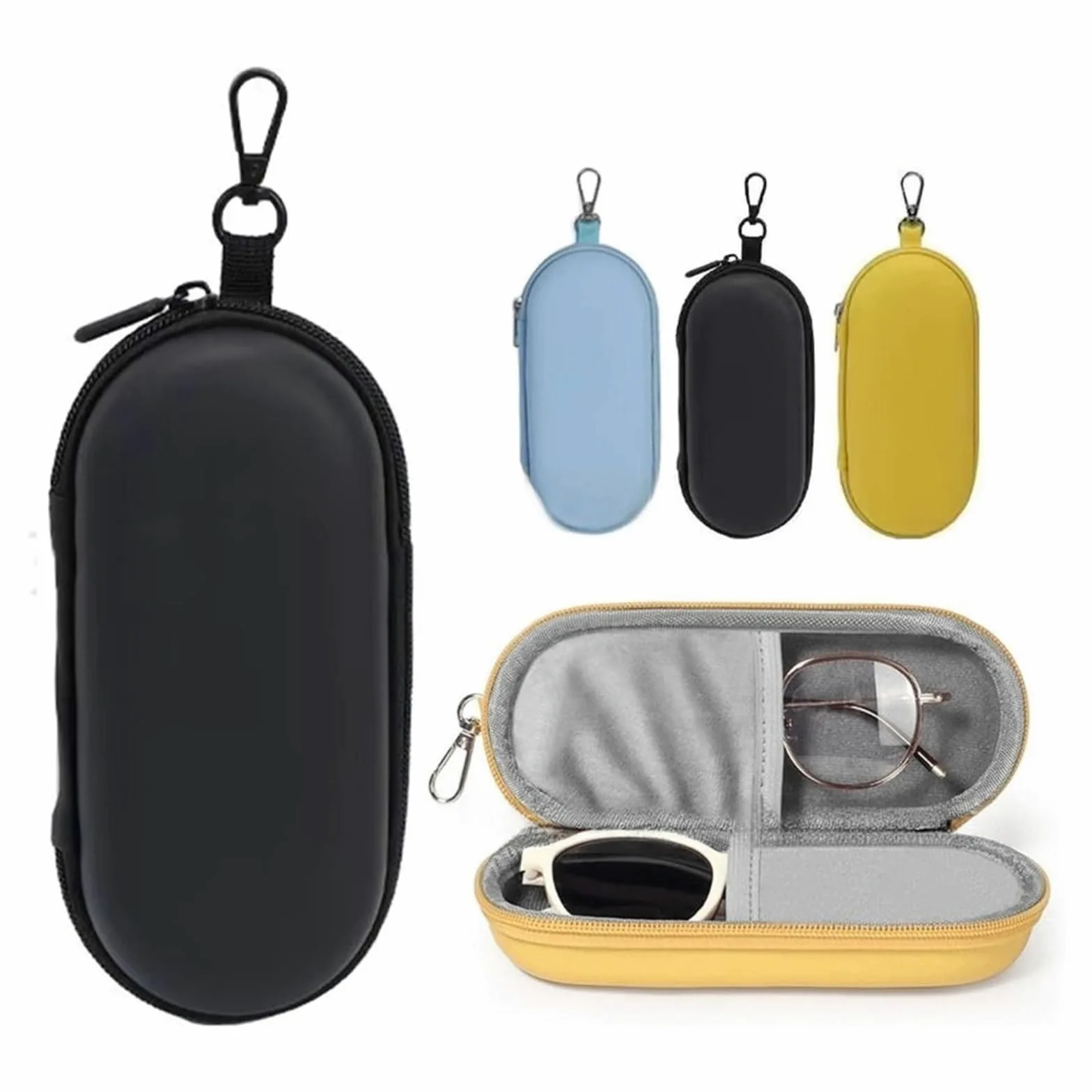 Étui à lunettes double Étui à lunettes double coque rigide, rangement portable for de soleil
