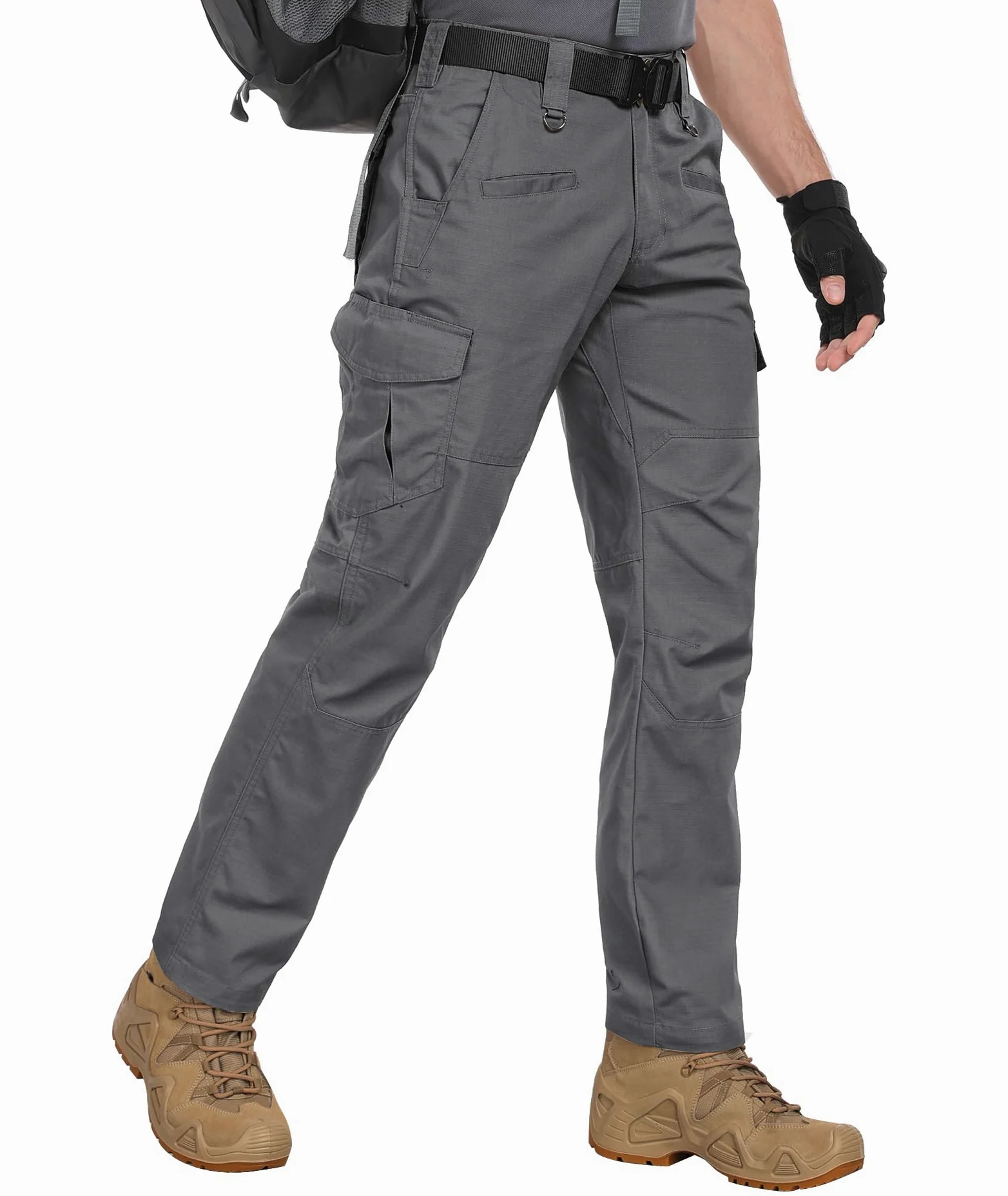 Zoofly Pantalon de Travail Homme Extensible Ripstop Pantalon Cargo Homme Imperméable Multipoches Pantalon Outdoor Homme
