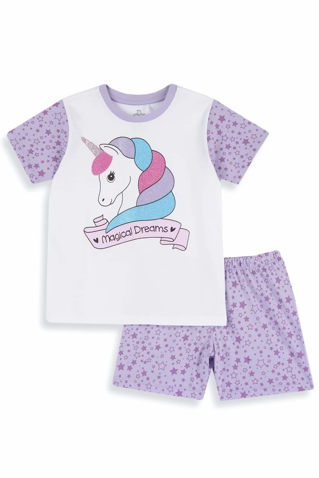 Chicco, Pyjama Court en Coton Léger, Pyjama Fille, Designed in Italy
