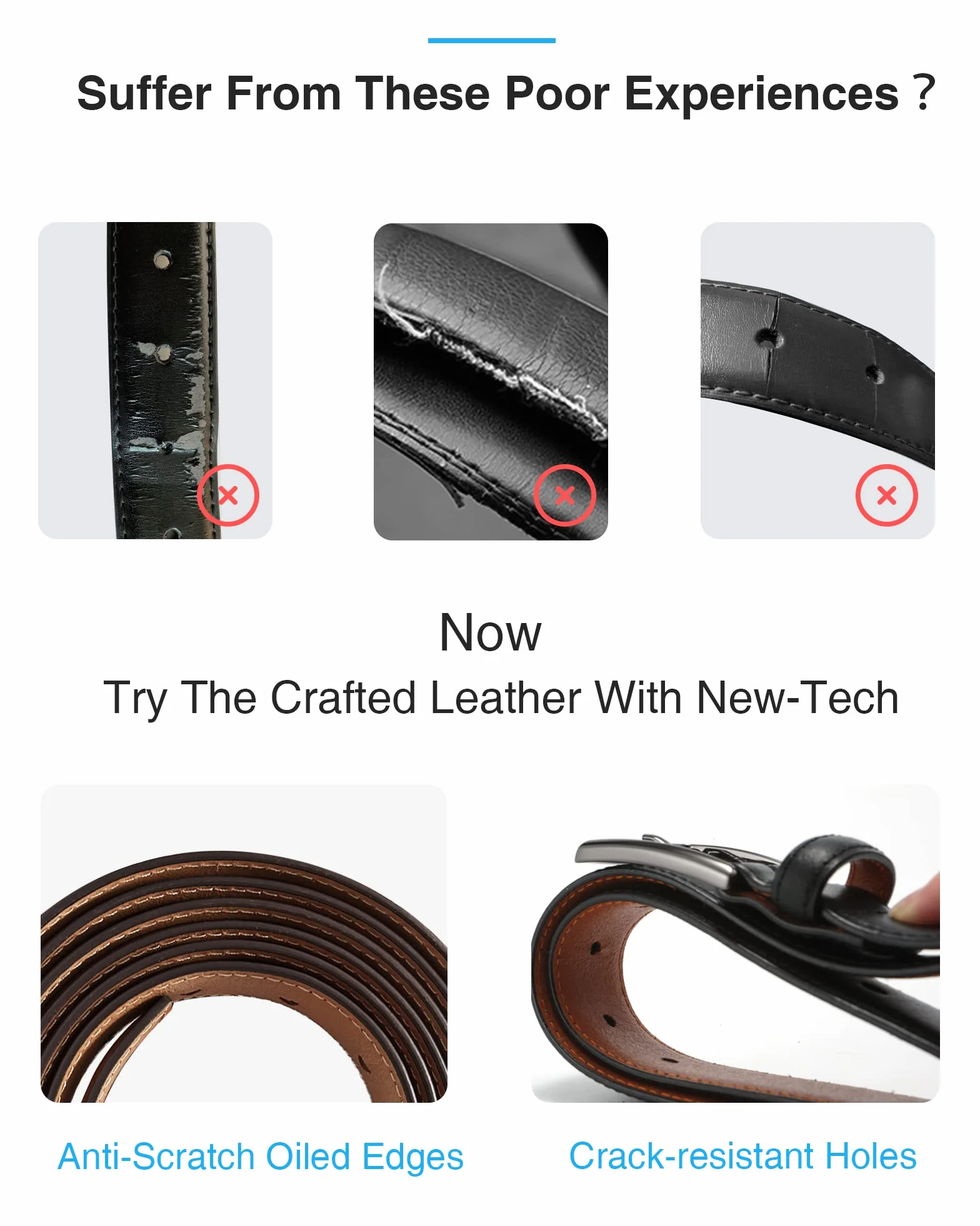 CHAOREN Ceinture Homme Cuir 30mm