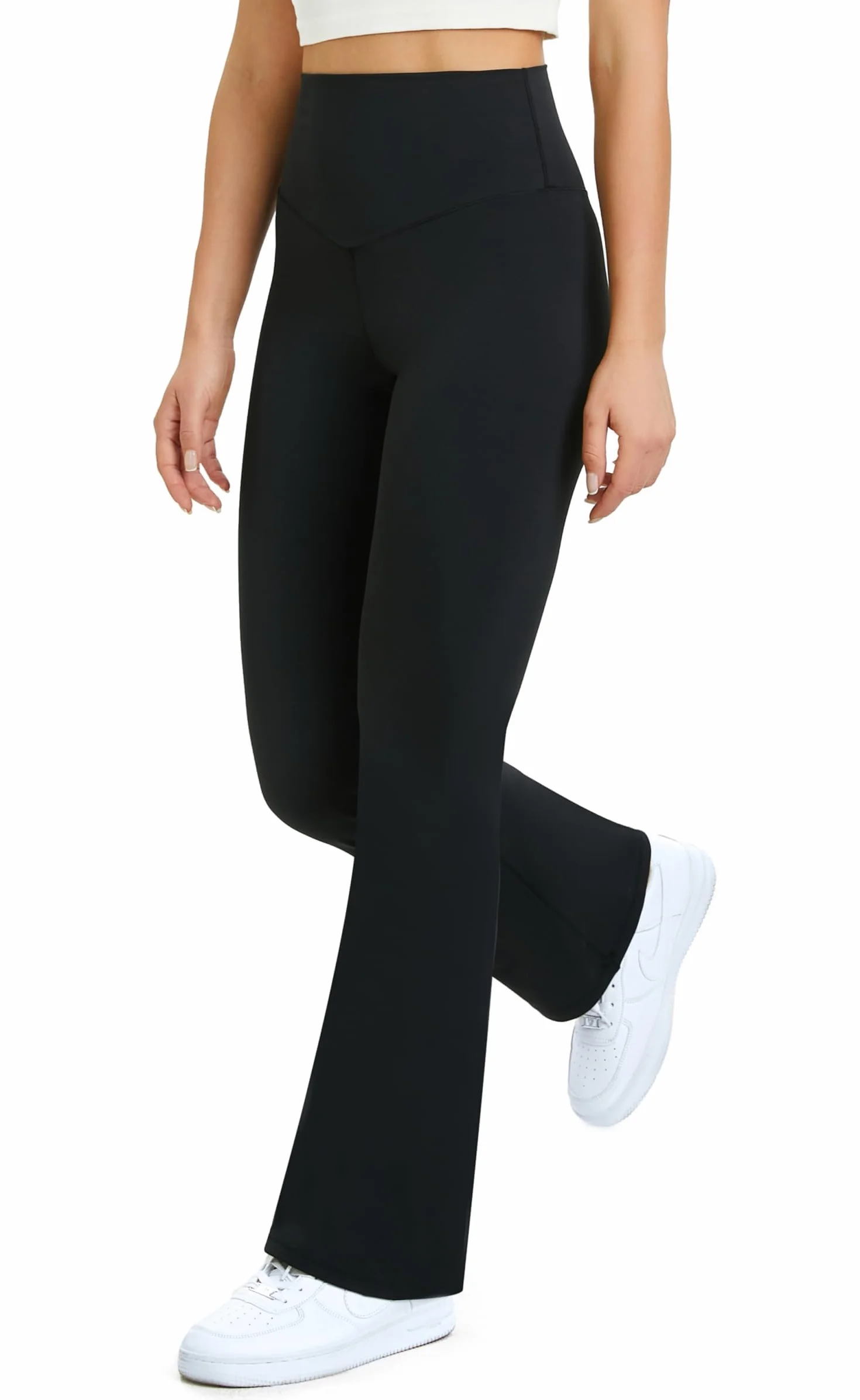 Glacspyg Pantalons de Yoga Ladies Flare Leggings Taille Haute Abdominale Contrôle d’Entraînement Fitness Jogging Pantalons