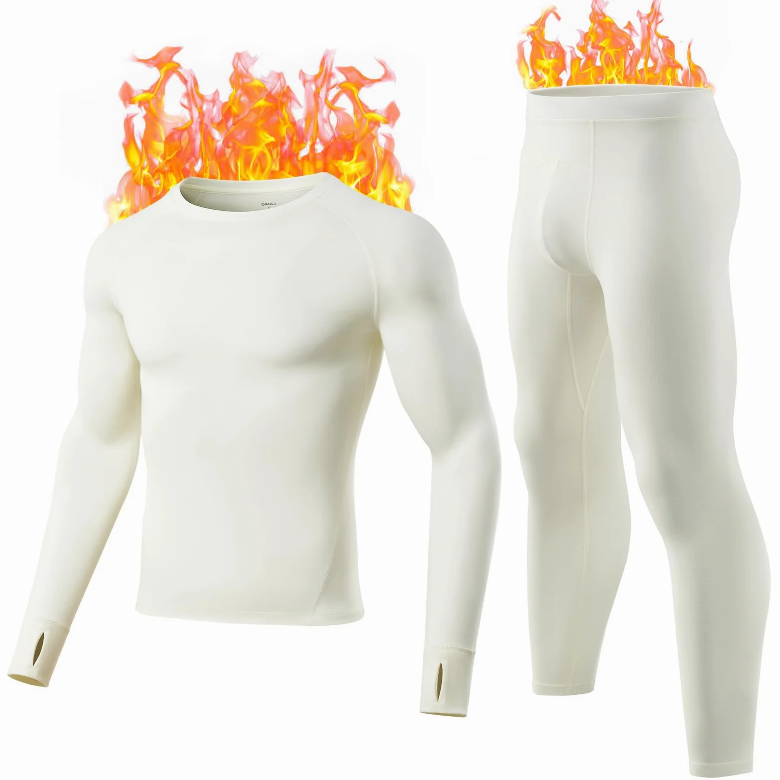 Ensemble de sous-vêtements Thermiques pour Homme avec Doublure en Polaire Chaude pour Temps Froid