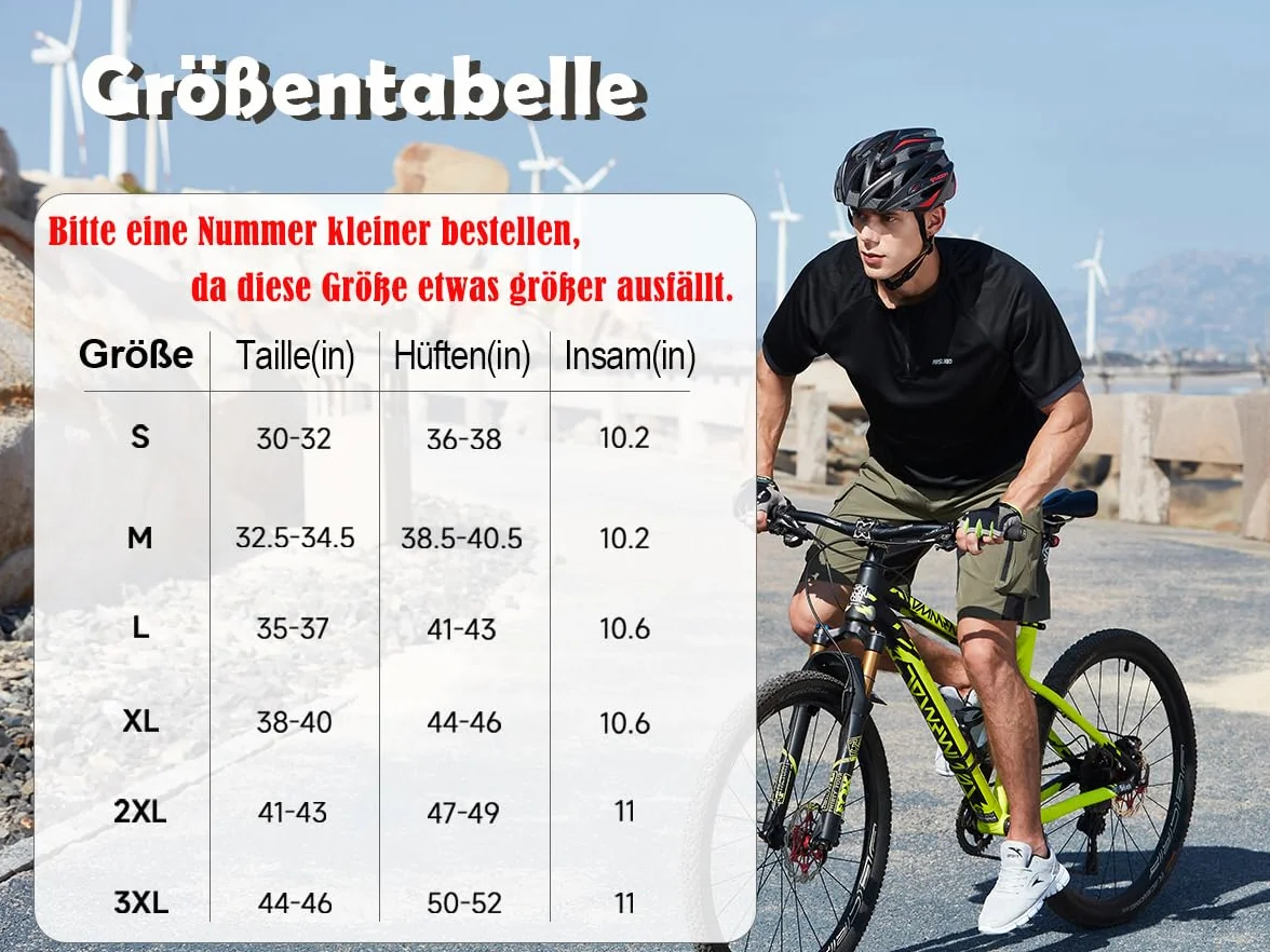 VAYAGER Short de Cyclisme VTT pour Homme avec 3D Rembourré, Short de Vélo de Montagne Homme Séchage Rapide Coupe Large et Léger