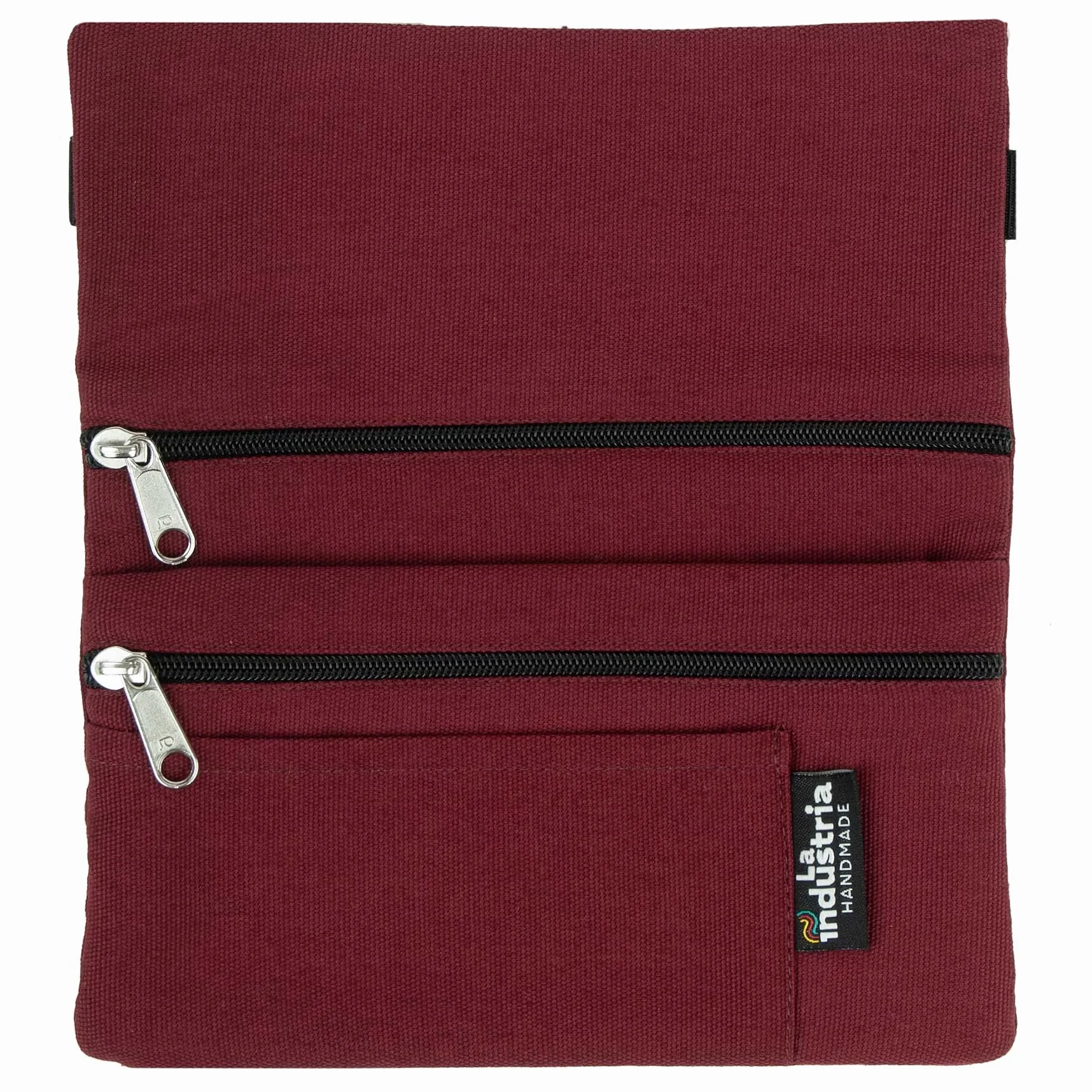 Blague à tabac en coton bio - Pochette pour filtres, papier à rouler et briquet - Étui de voyage Bordeaux