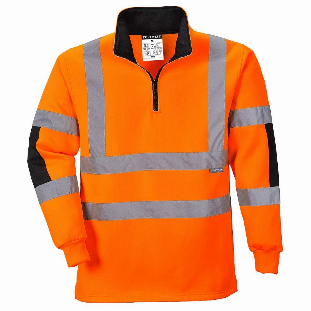 Portwest B308 Chemise de Travail Xenon Rugby Coupe Ajustée Haute Visibilité