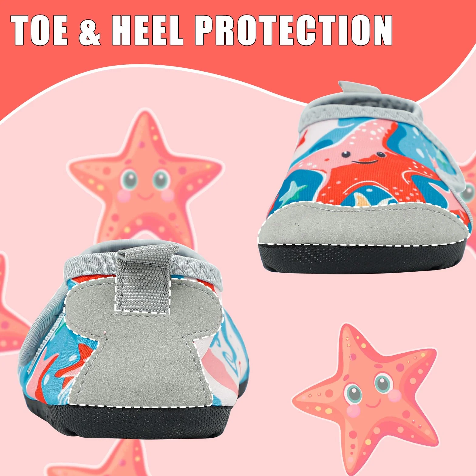 MASOCIO Chaussures Aquatiques Enfant Chaussures d'eau Antidérapantes Séchage Rapide pour Plage Piscine Mer