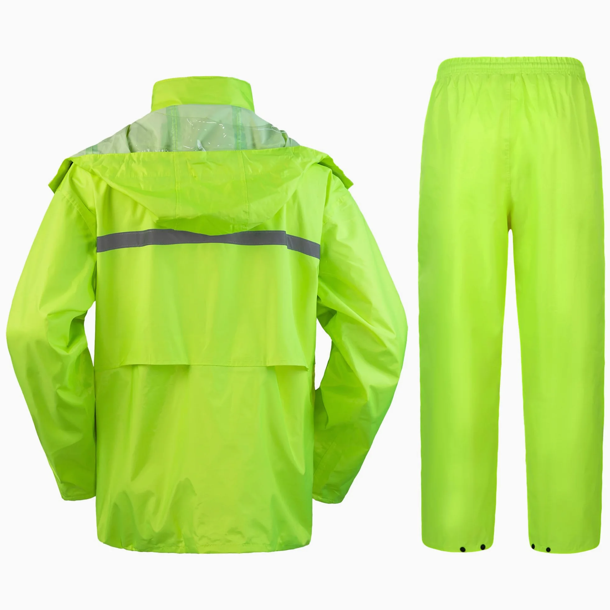 Homme Combinaisons de Pluie Moto Manteaux Imperméables Pantalon de Pluie et Veste Coupe-Vent Combinaison imperméable à Capuche