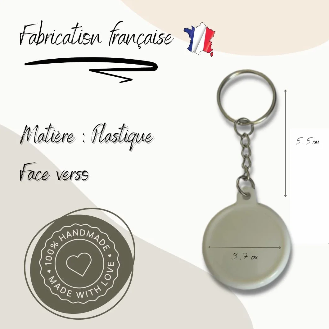 Porte clé badge BEAU PERE QUI DECHIRE personnalisé fait main
