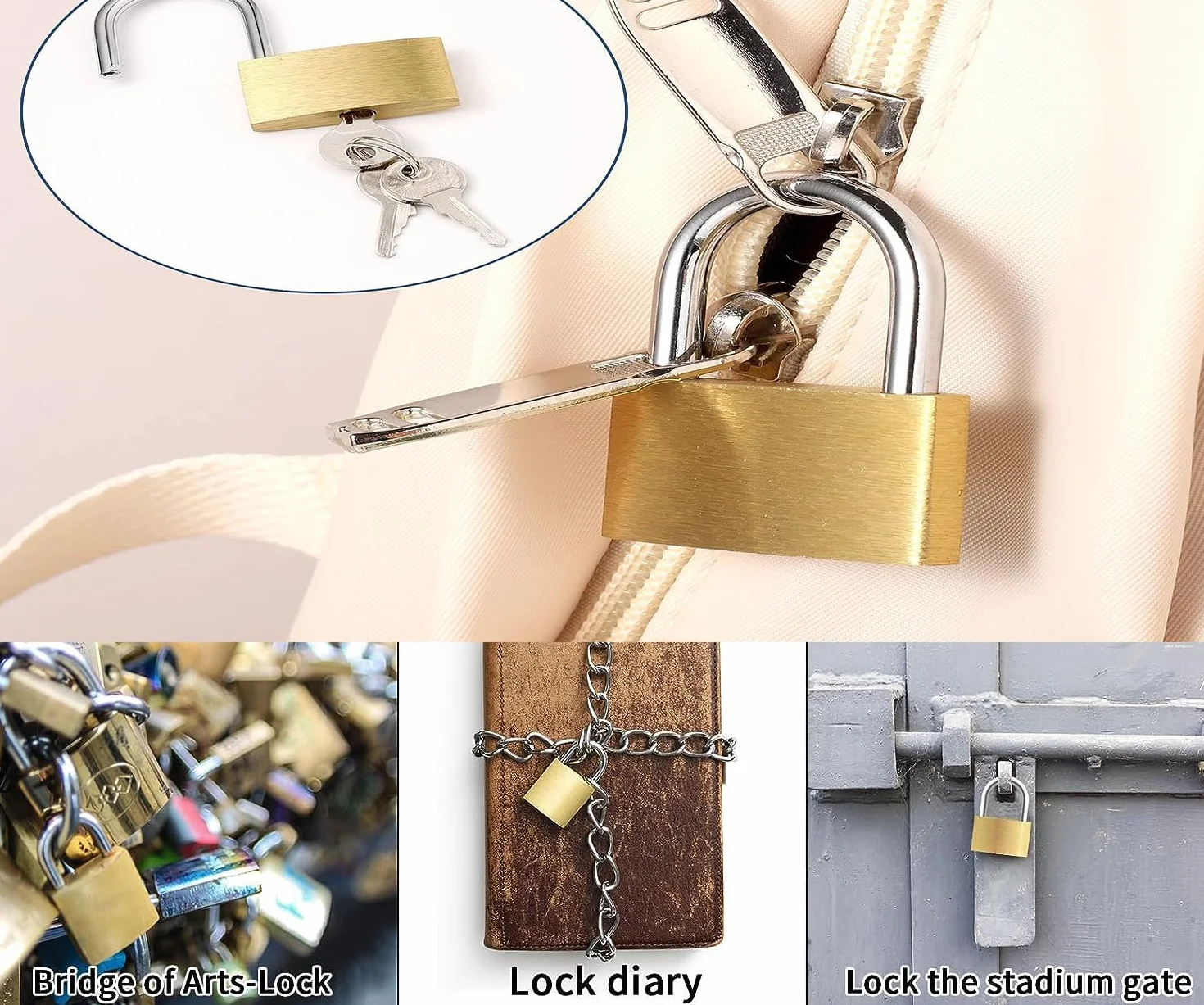 Petits cadenas 5 pièces mini cadenas casier valise 20mm serrures bagages 10 clés