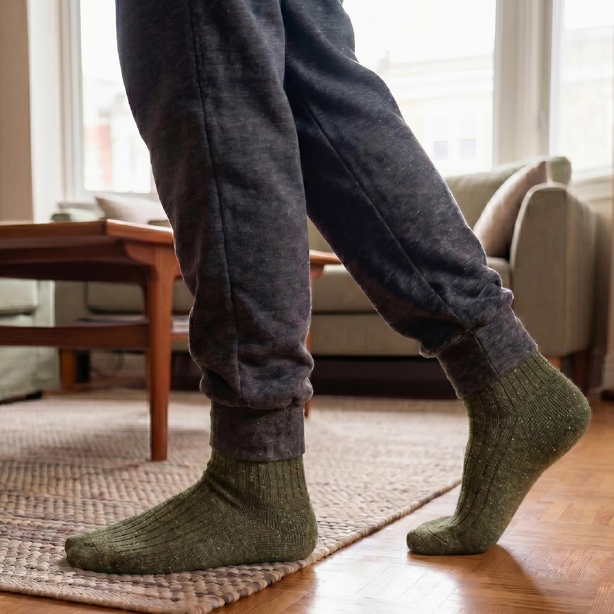 YUN Lot de 3 paires de chaussettes d'hiver traditionnelles pour homme 100 % laine
